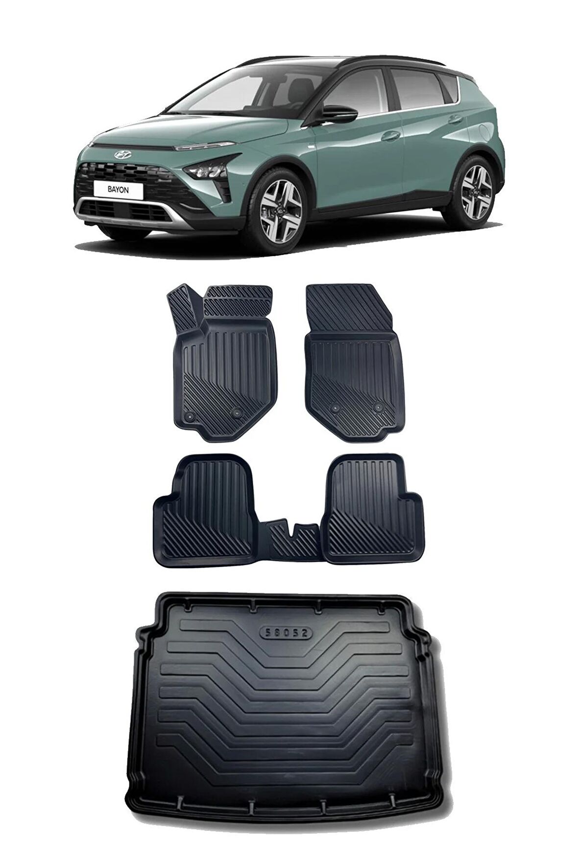 Hyundai Bayon Araca Özel 4D Havuzlu Paspas ve Bagaj Seti