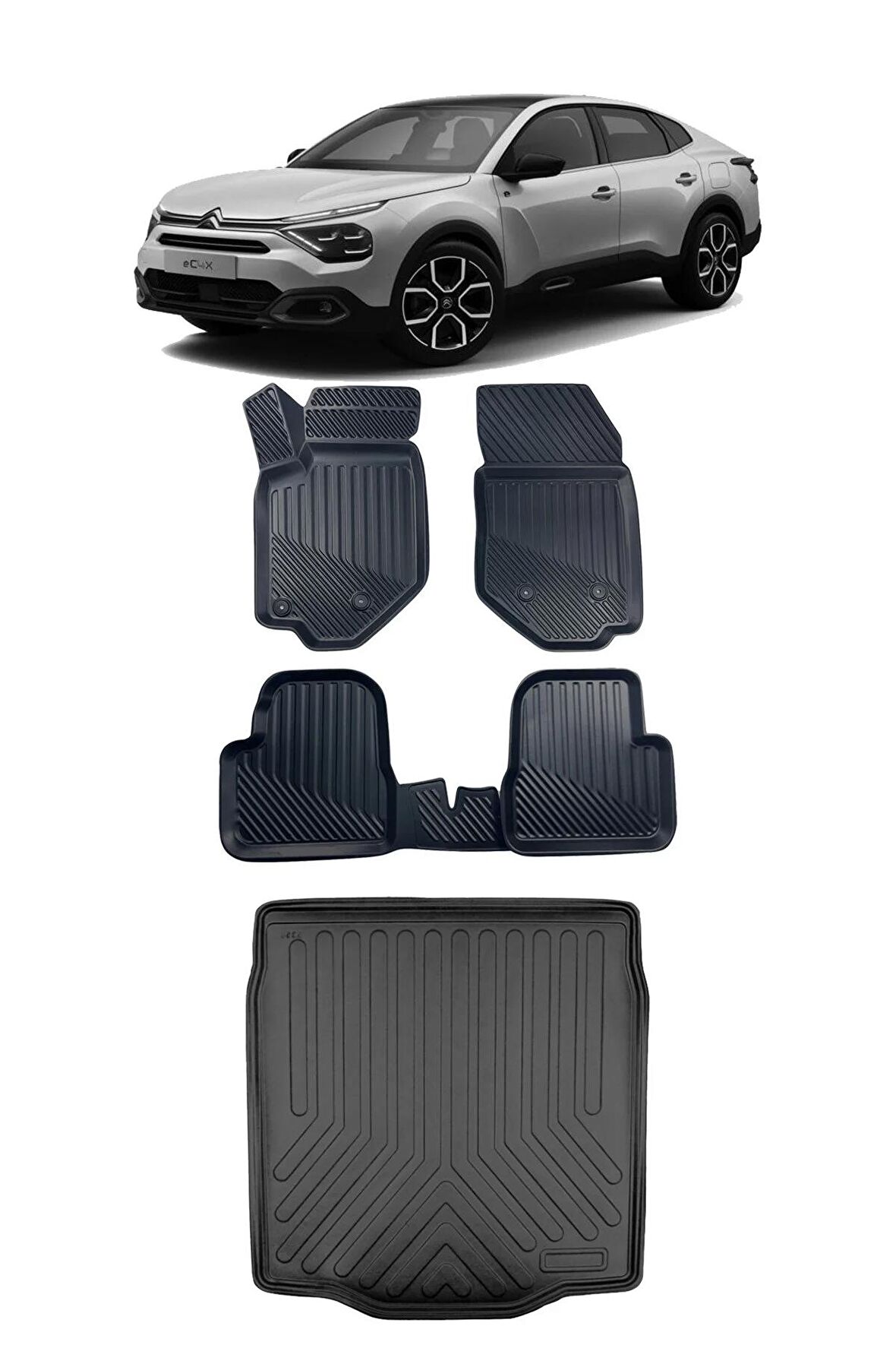Citroen C4x Benzinli Araca Özel 4D Havuzlu Paspas ve Bagaj Seti