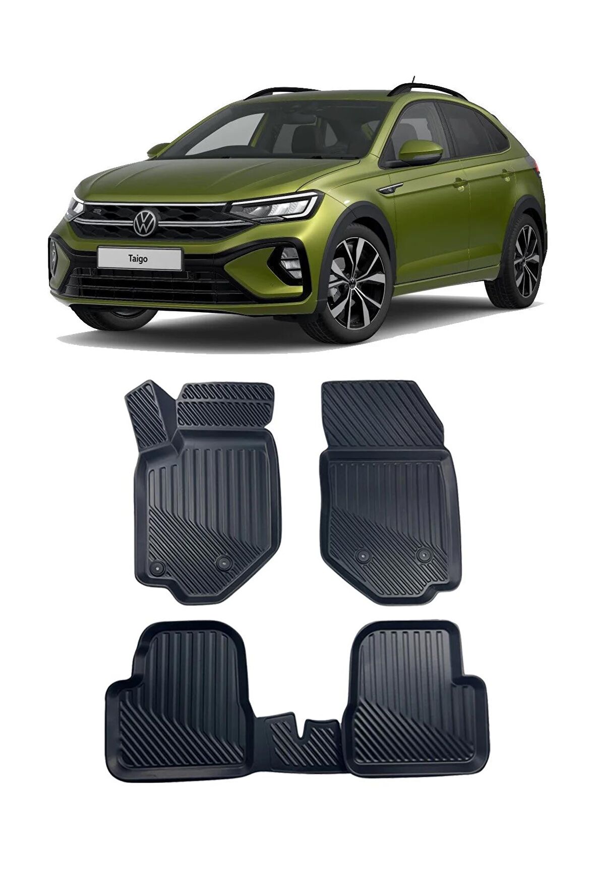 Volkswagen Taigo 2021 ve Sonrası Araca Özel Kauçuk 4D Havuzlu Paspas Takımı