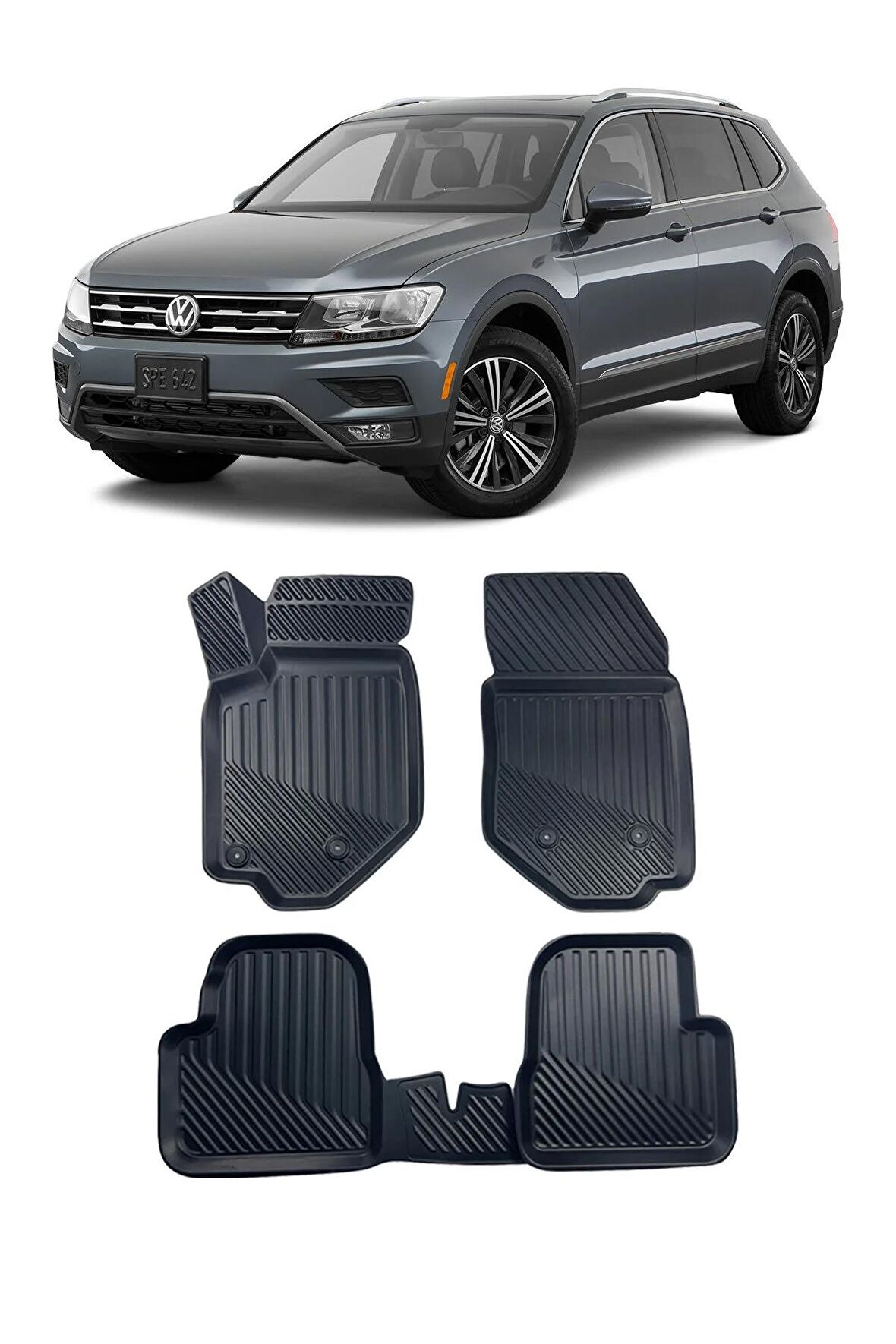 Volkswagen Tiguan 2016 ve Sonrası Araca Özel Kauçuk 4D Havuzlu Paspas Takımı