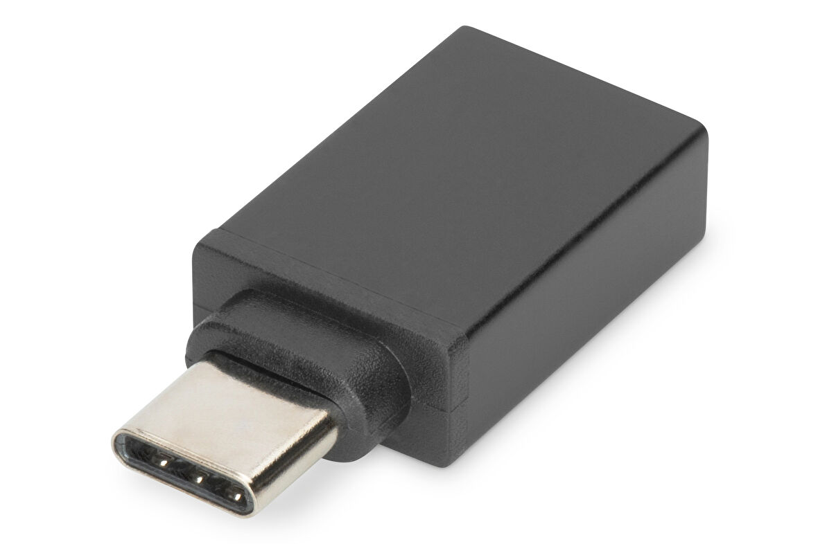 Digitus USB Tip C™ Adaptörü, USB Tip C Erkek &lt;-&gt; USB Tip A Dişi, 3A, 5GB (Super Speed), USB 3.0, siyah renk