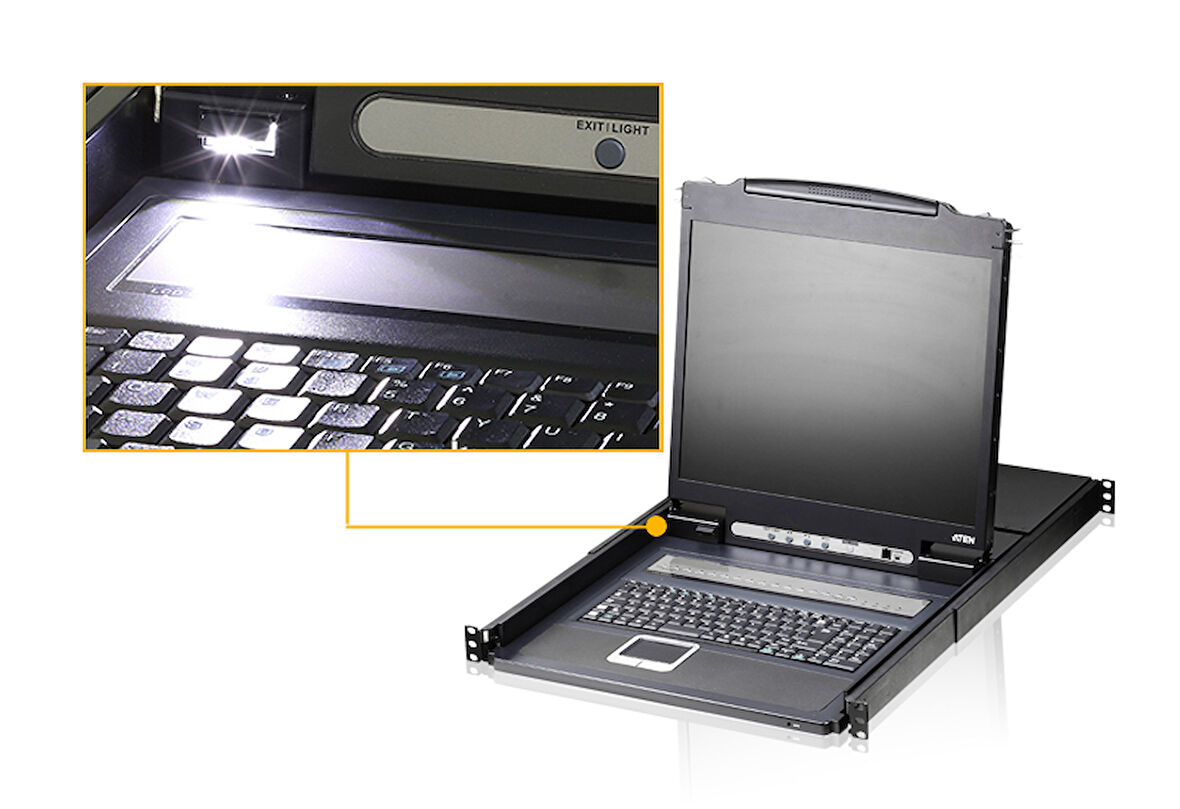 19” LCD KVM Switch, Amerikan Klavyeli