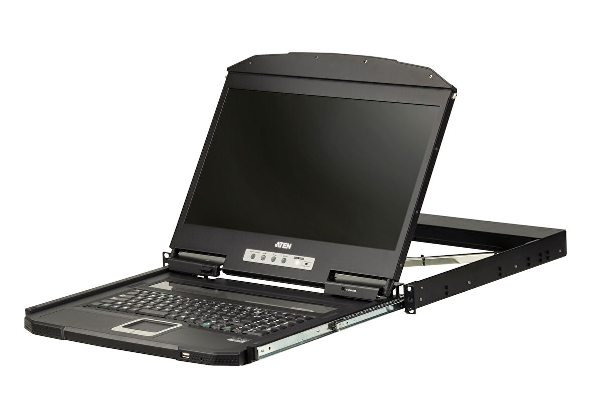 18.5  LCD screen with Full HD resolution of 1920 x 1080, Turkish keyboard (Ultra Short Depth Single Rail WideScreen LCD Console (USB, HDMI))