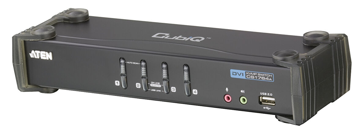 4 port&#039;lu USB 2.0 DVI KVMP™ Switch + 2 portlu USB (2.0) Hub, Masaüstü Tip, KVM bağlantı kablosu ürün beraberinde gelmektedir
