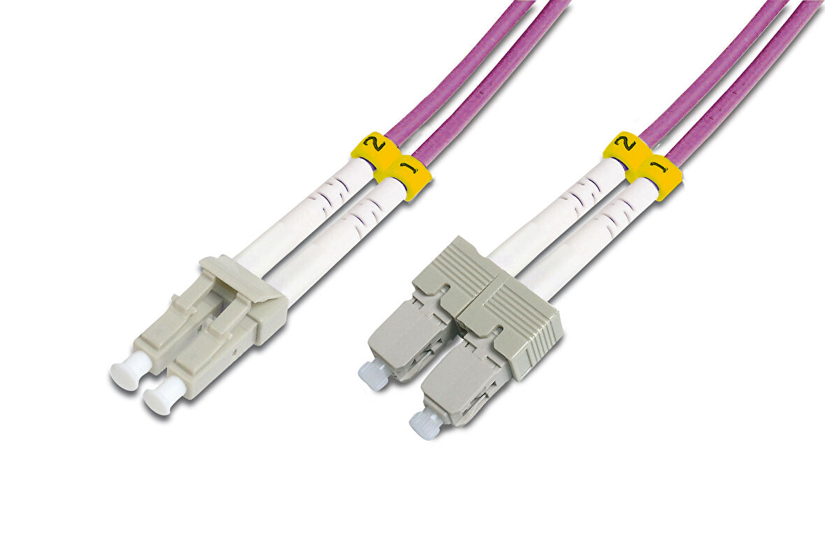 Beek LC-SC Fiber Optik Patch Kablo, Multimode OM 4 50/125 Duplex, 3.0mm, LSZH, 1 metre