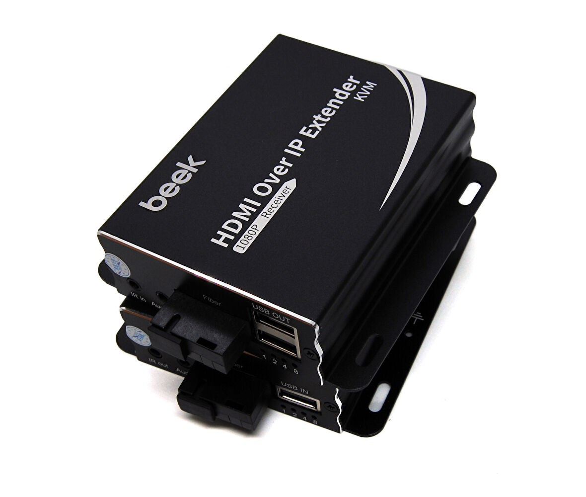 Beek IP HDMI KVM Fiber Sinyal Uzatma Cihazı, Single Mode, SC, 20km, 1080PBeek IP HDMI KVM Fiber Extender 20KM 1080P