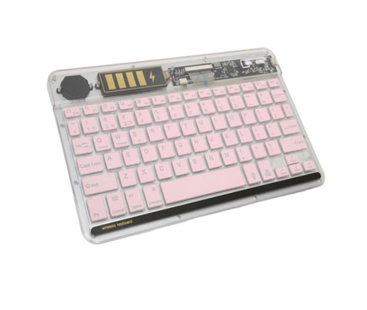 ZR612 Rgb Şeffaf Pembe Bluethooth Klavye