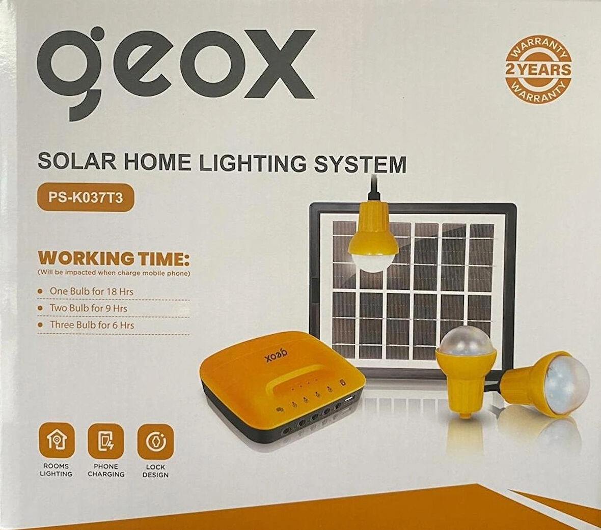 Geox Solar Panelli Kamp, Karavan, Bahçe, Balkon Aydınlatma Seti