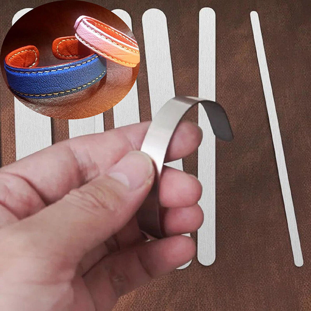 Deri Bileklik Şekillendirici Alüminyum Metal 11mm X 16,5cm 1 Adet