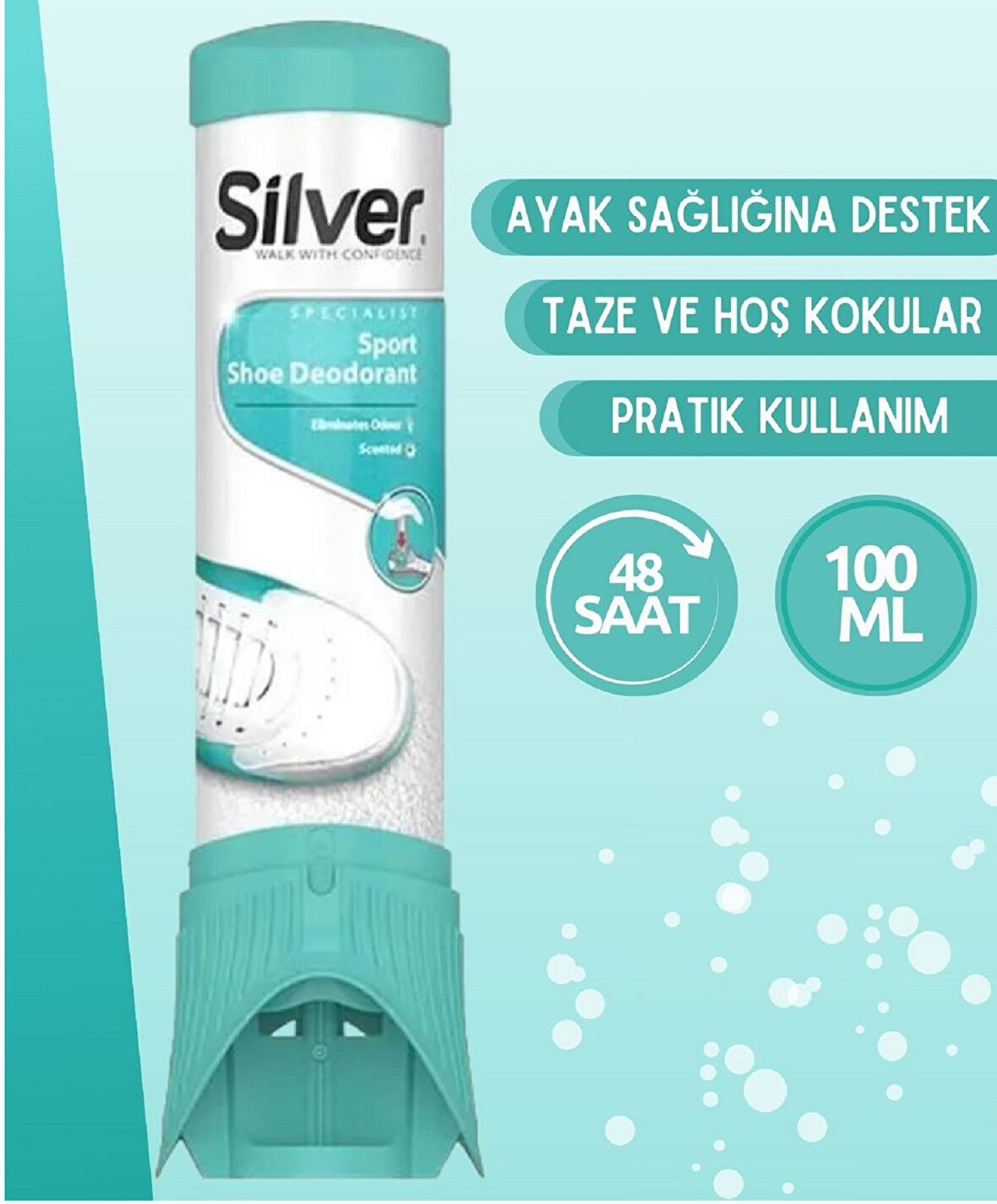 SİLVER Ayakkabı Deodorantı Koku Giderici Önleyici Sprey Fresh Up 100ml 1 Adet