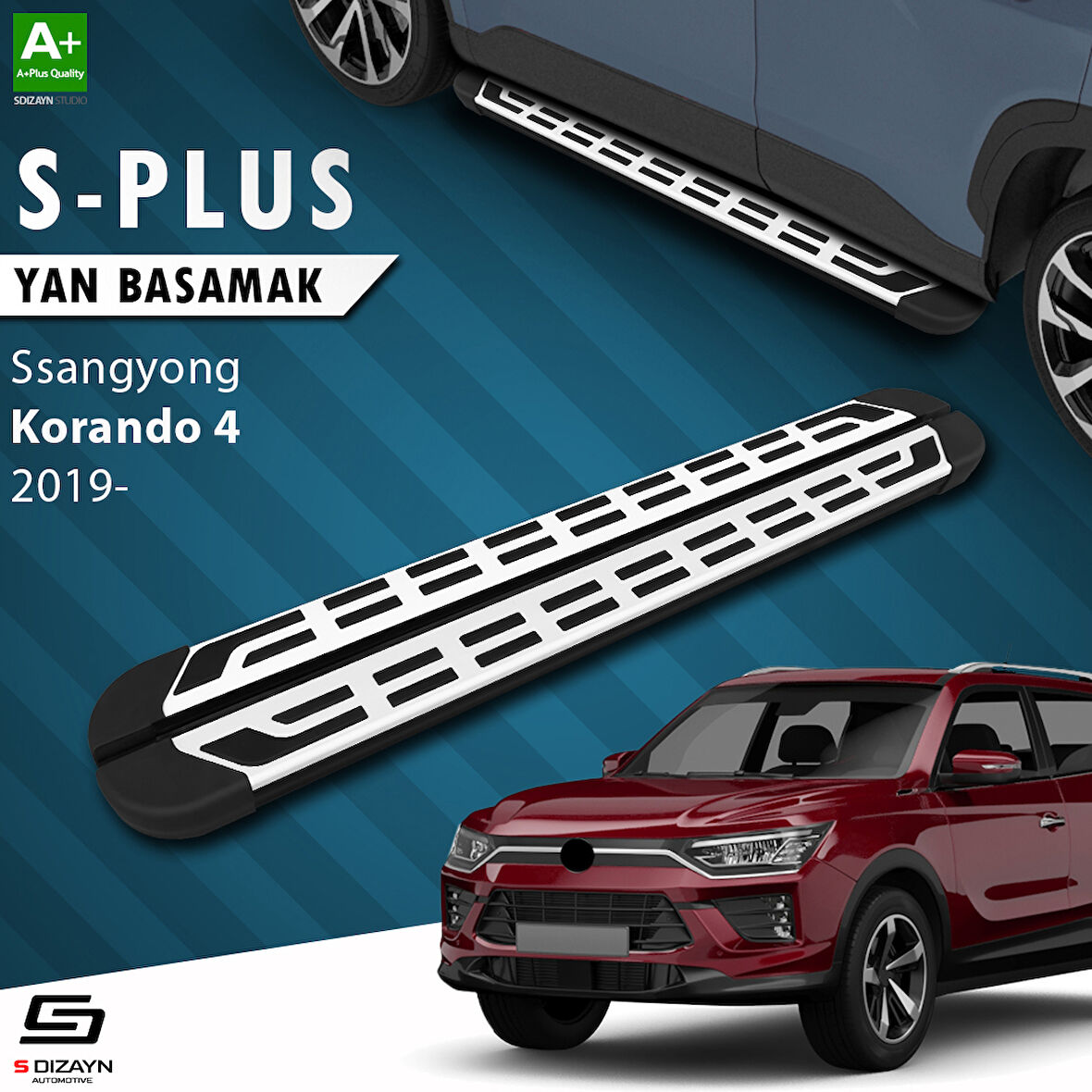 S-Dizayn Ssangyong Korando S-Plus Gri Yan Basamak 183 Cm 2019 Üzeri A+ Kalite