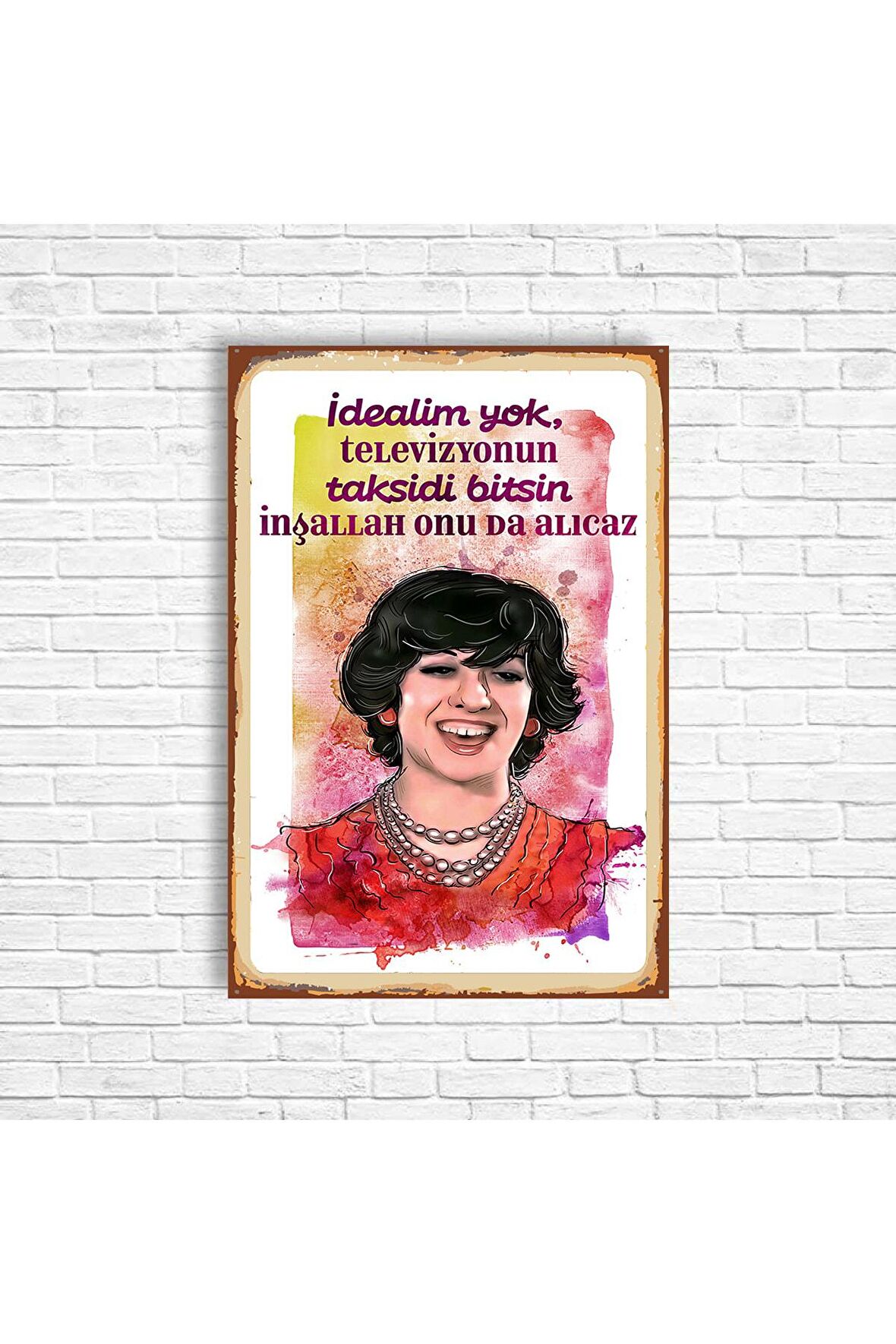 Ayşe Grudan Yeşilçam Retro Ahşap Poster