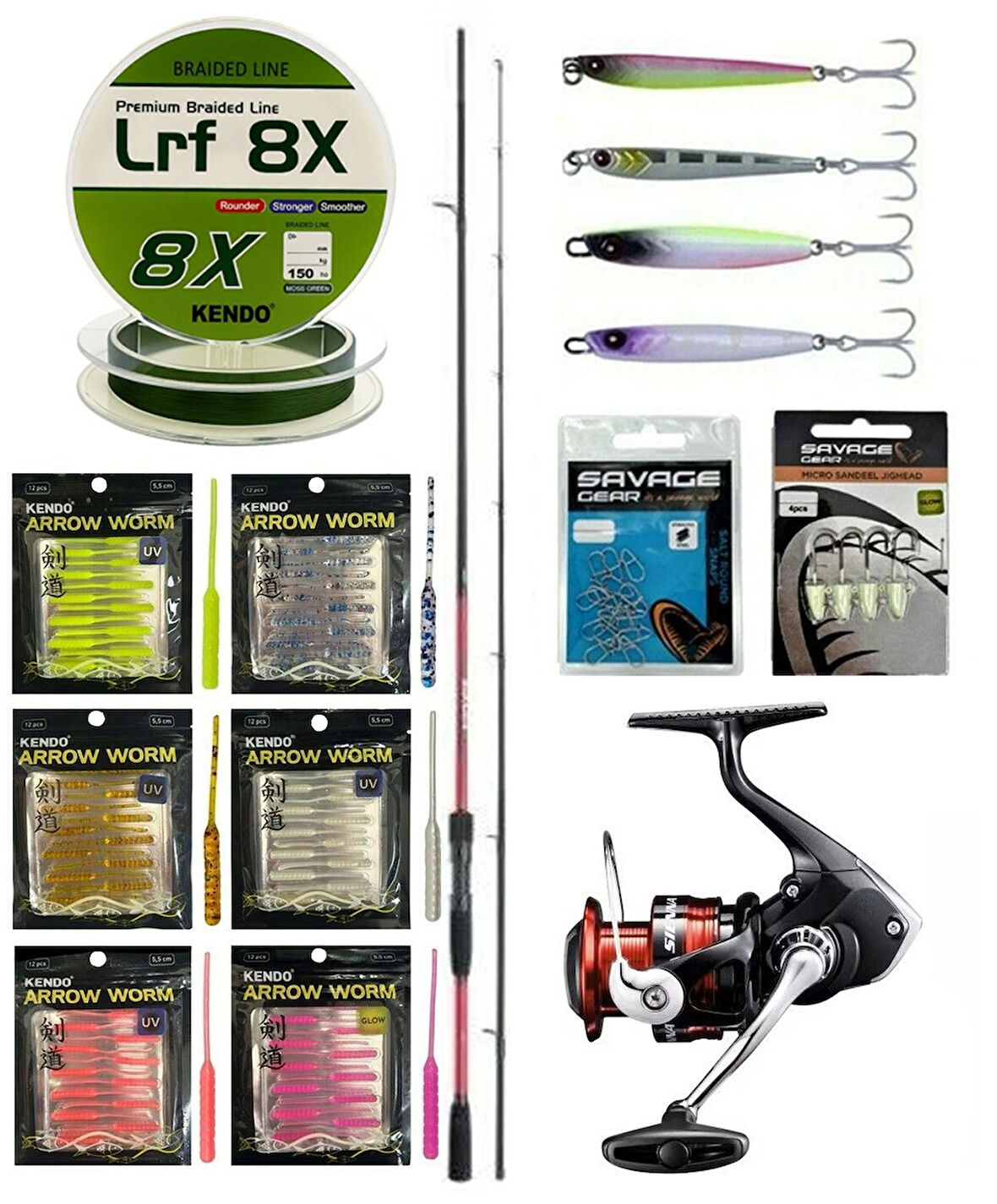 YekOutdoor Arrow Worm LRF Seti Shimano Kamış Sienna Spinning Sensitive 2,11m 0,5-7g 2pc&Shimano Sienna 1000 Fg Lrf Makinesi