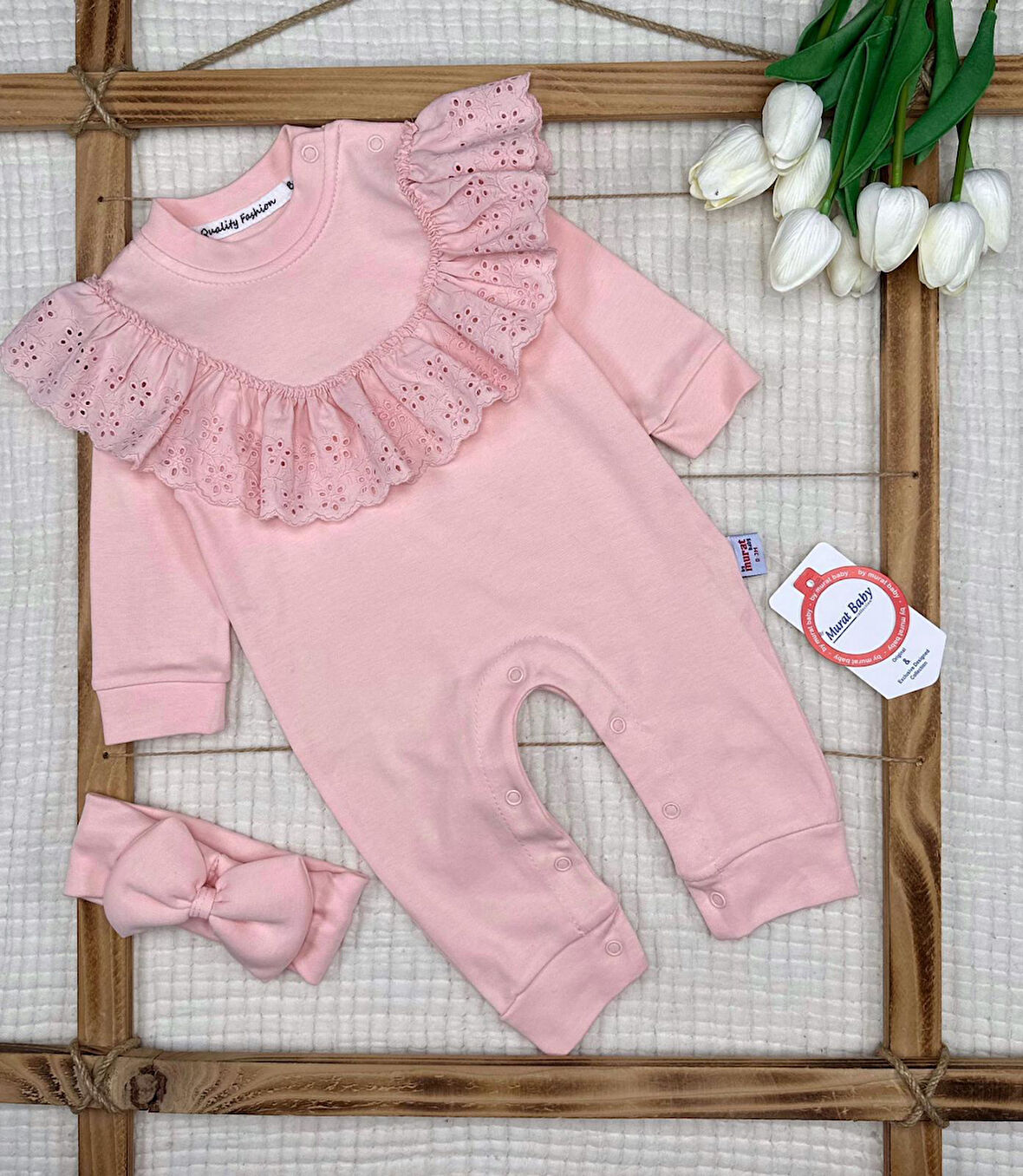 Kız Bebek Fırfırlı Mevsimlik Pamuklu Tulum