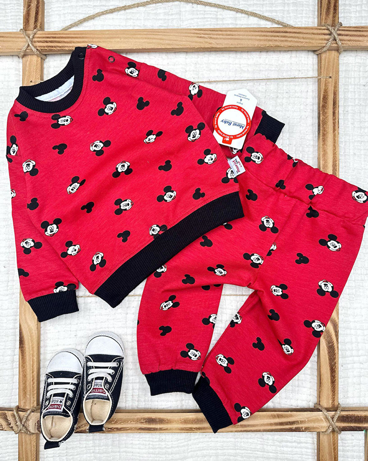 Erkek Bebek Mickey Mevsimlik 2' Li Takım