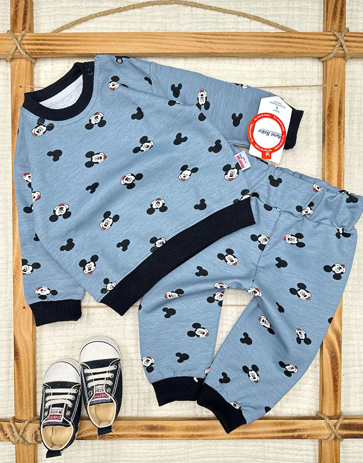 Erkek Bebek Mickey Mevsimlik 2' Li Takım