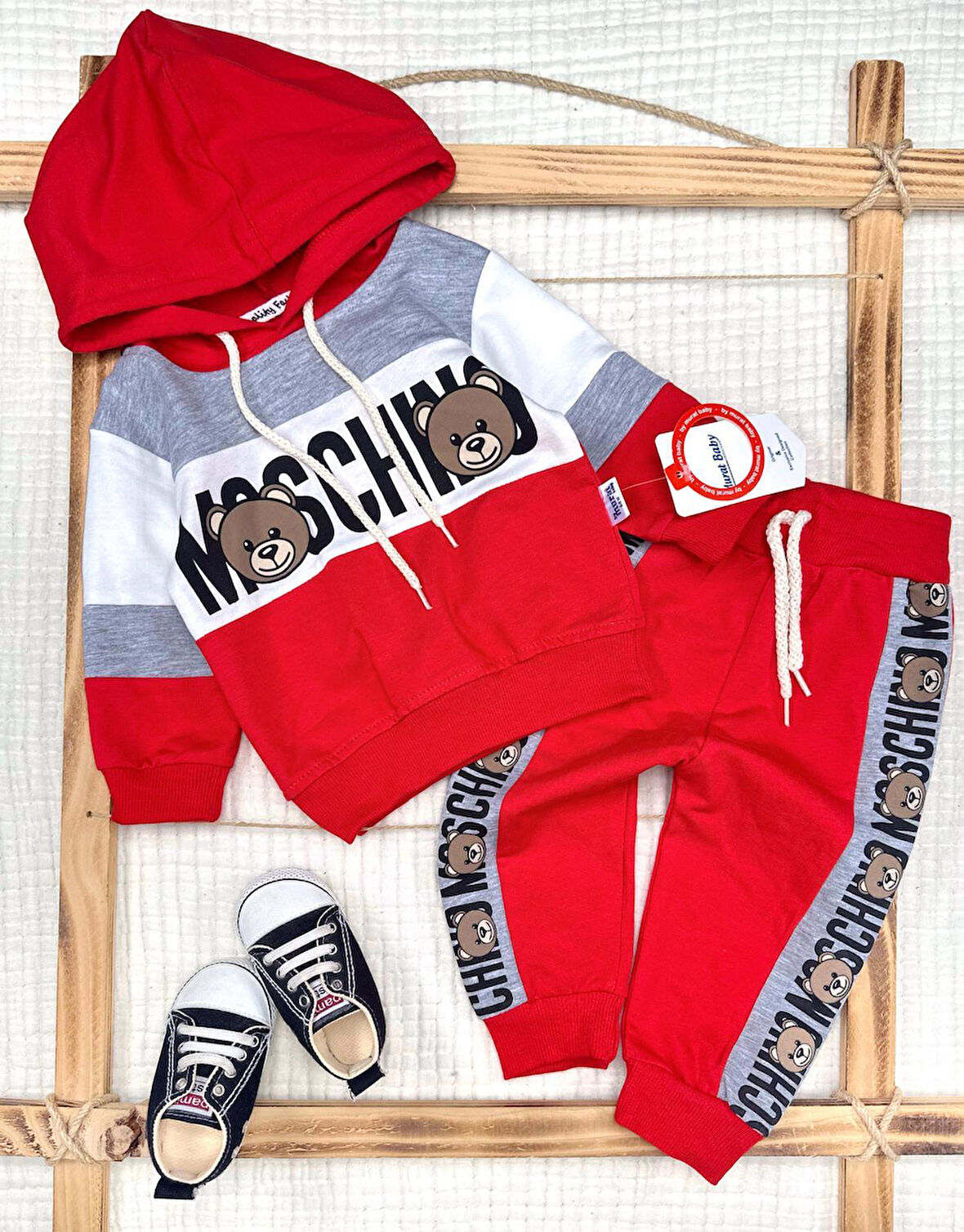 Unisex Bebek Ayıcık Teddy Pamuklu Alt Üst Takım