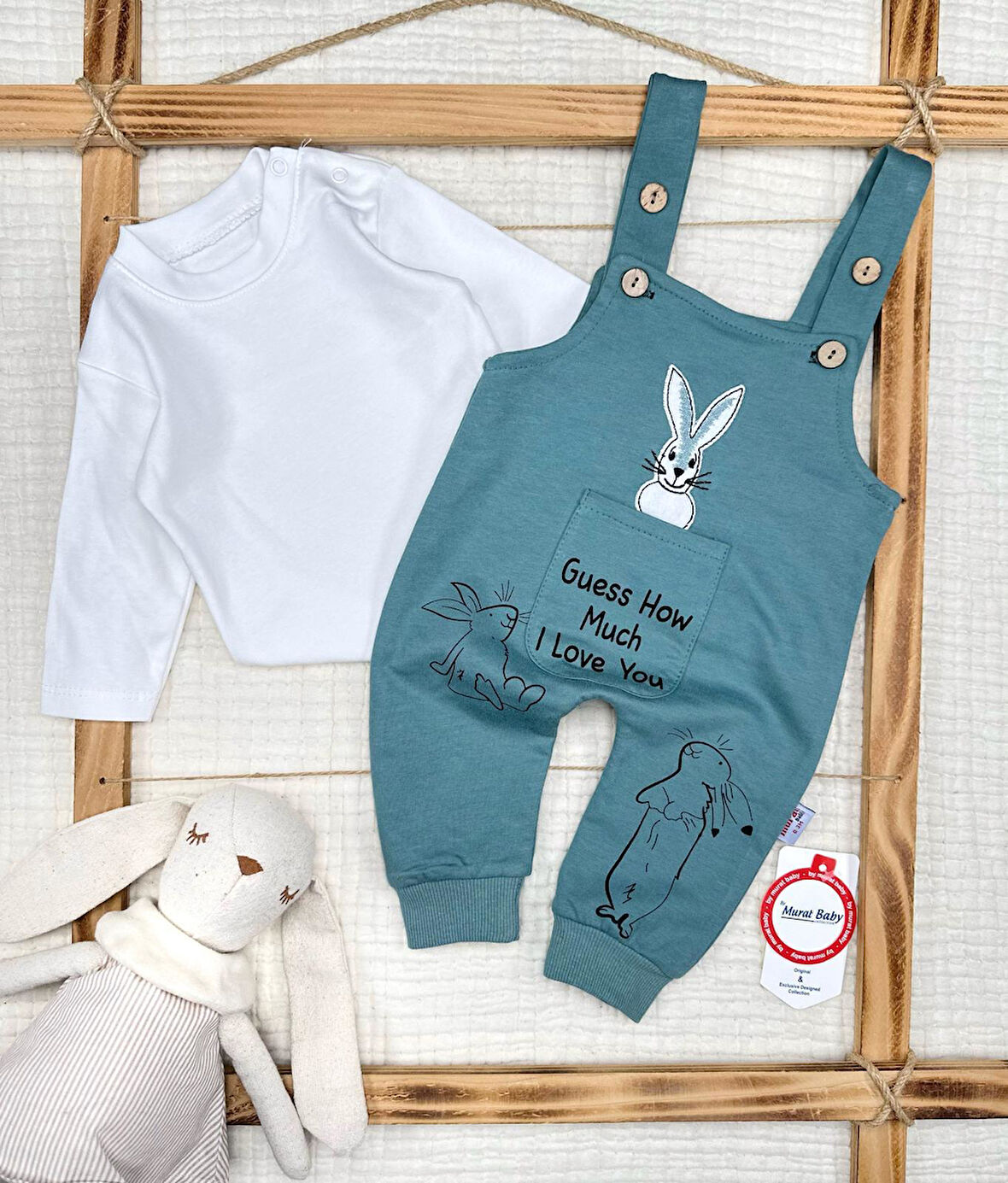 Kız Bebek Rabbit Bodyli Pamuklu Salopet