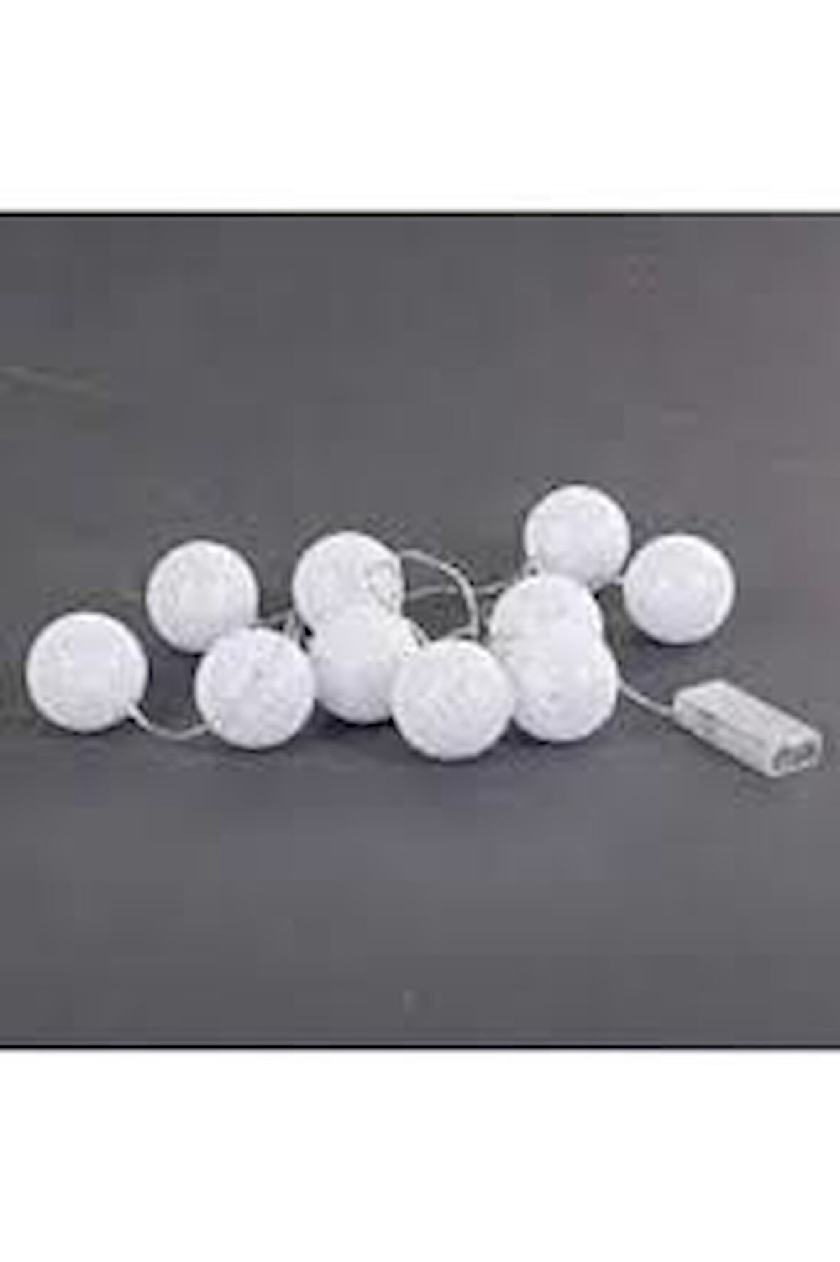 10'lu Işıklı Beyaz Top Dekoratif Aydınlatma Süs