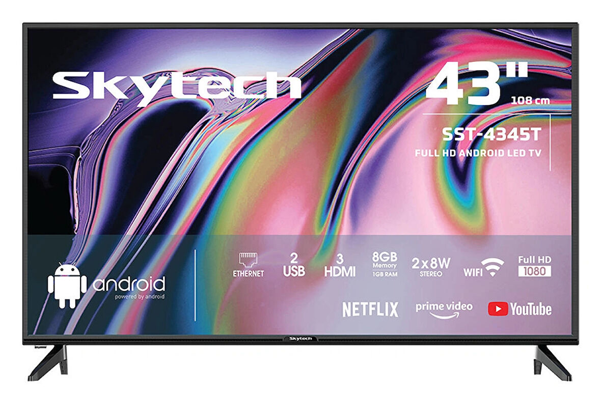 Skytech SST-4345T Full Hd 43" 109 Ekran Uydu Alıcılı Android Smart LED TV