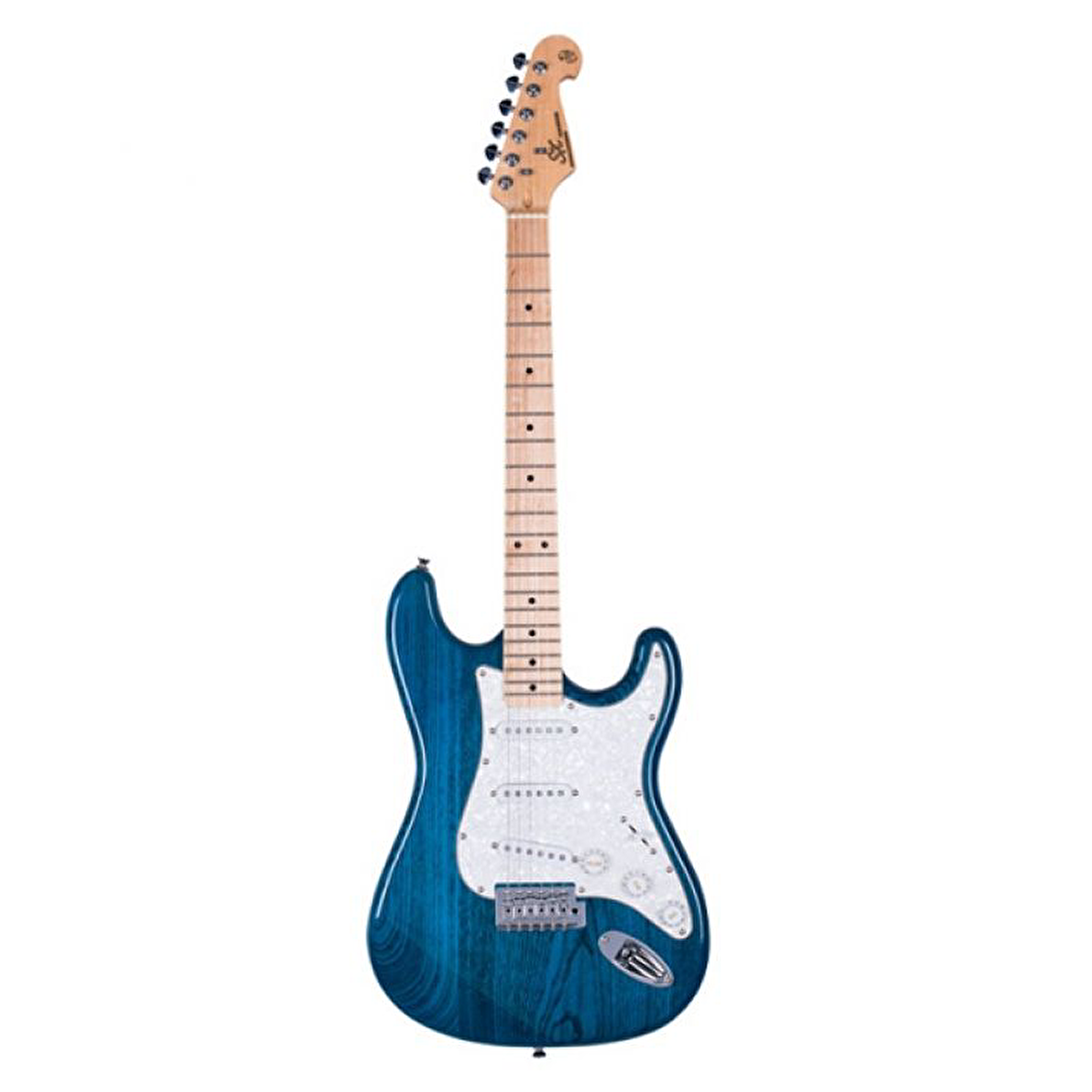 SX Stratocaster Elektro Gitar (Trans Blue)