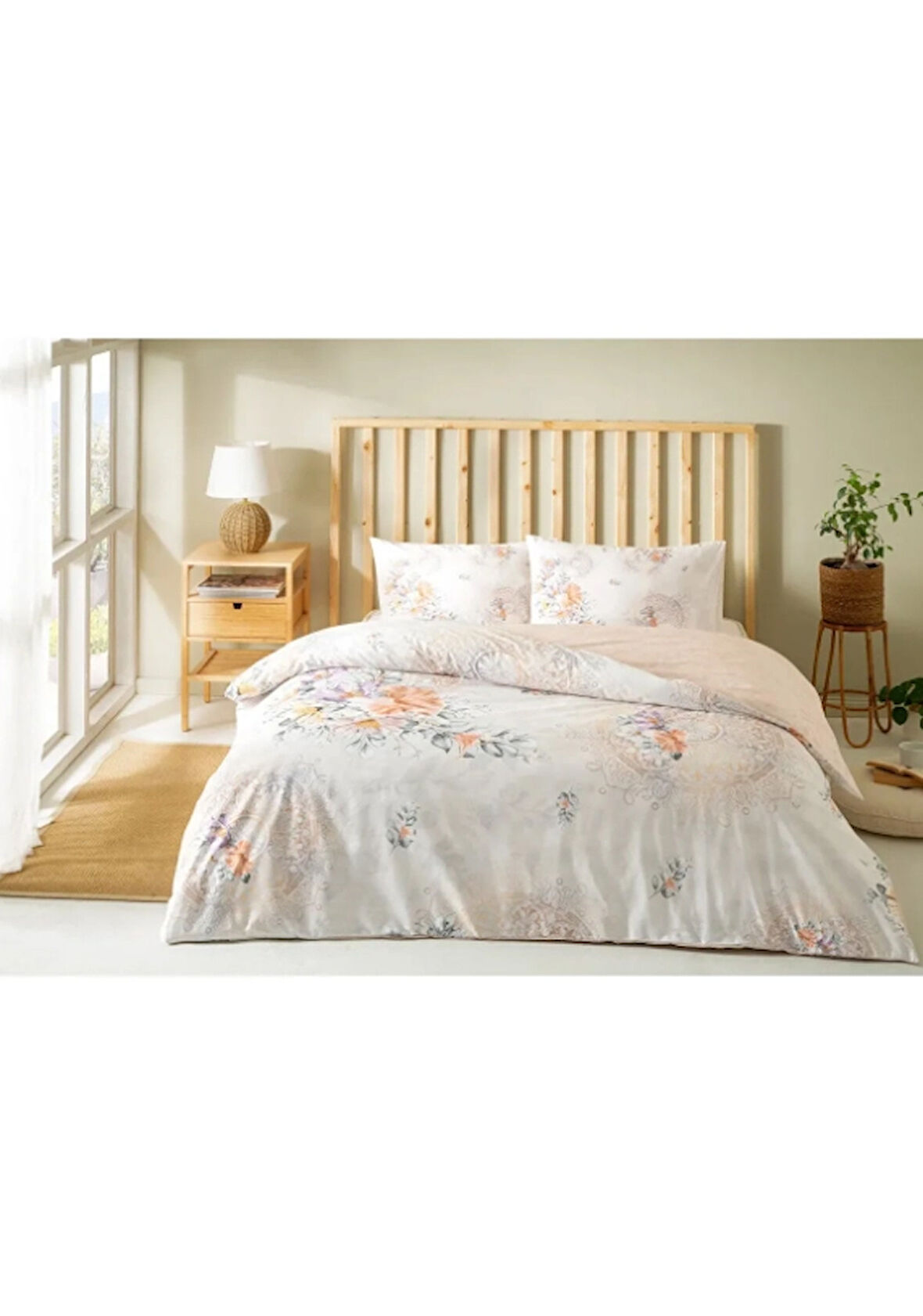 Özdilek Flowerland Nev Tek Kişilik Nevresim Takımı - Somon