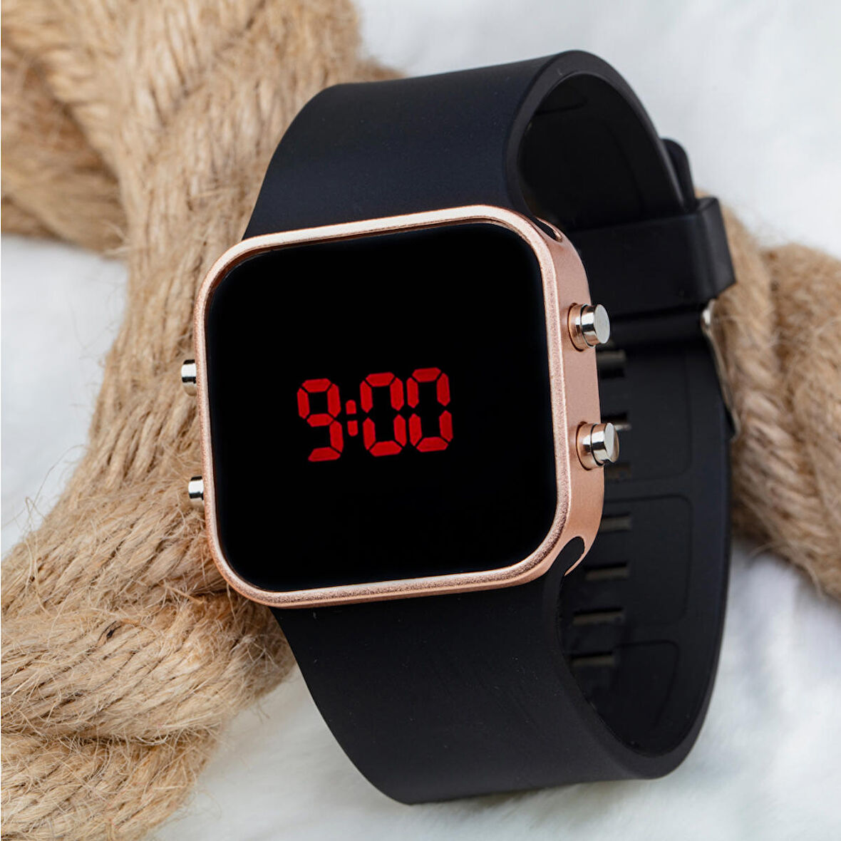 SaaTTino Dijital Rose Kasa Led Kol Saati Silikon Bileklik Saat ST-303798