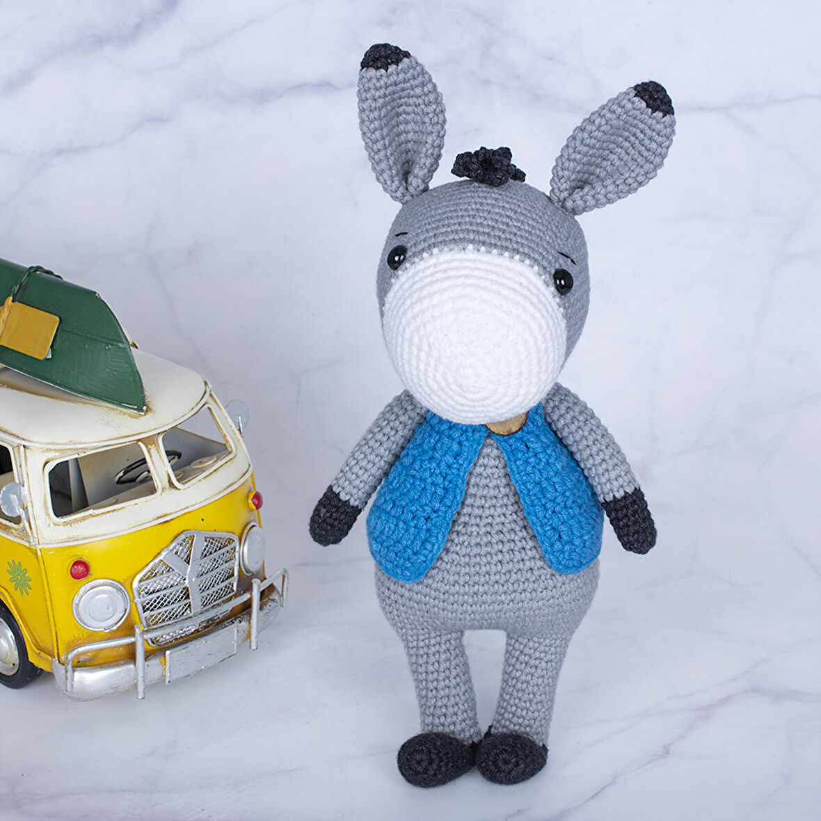 Amigurumi Sevimli Sıpa Yelekli Uyku Arkadaşı Organik El Örgü Bebek ST-304224