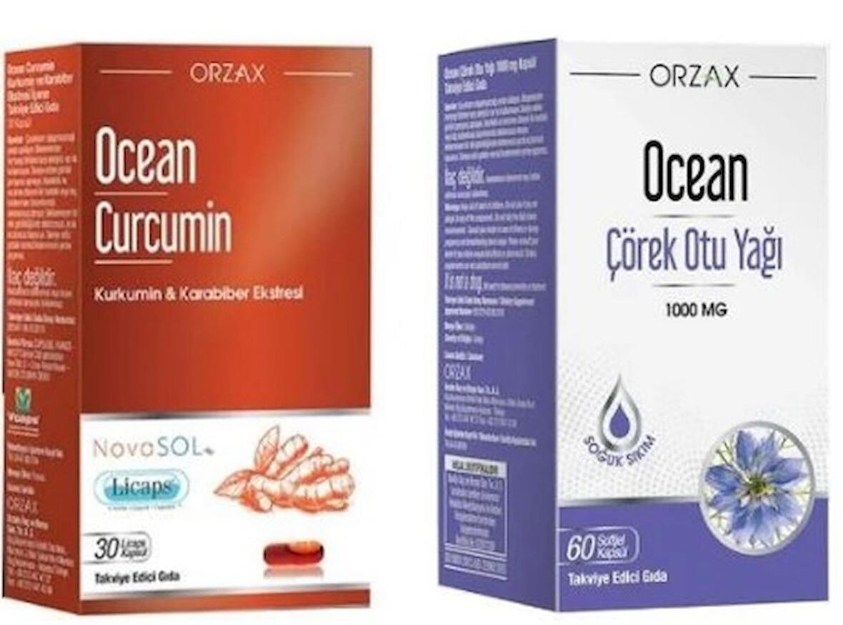 Ocean Curcumin 30 Kapsül + Çörek Otu Yağı 60 Kapsül Ikili Set