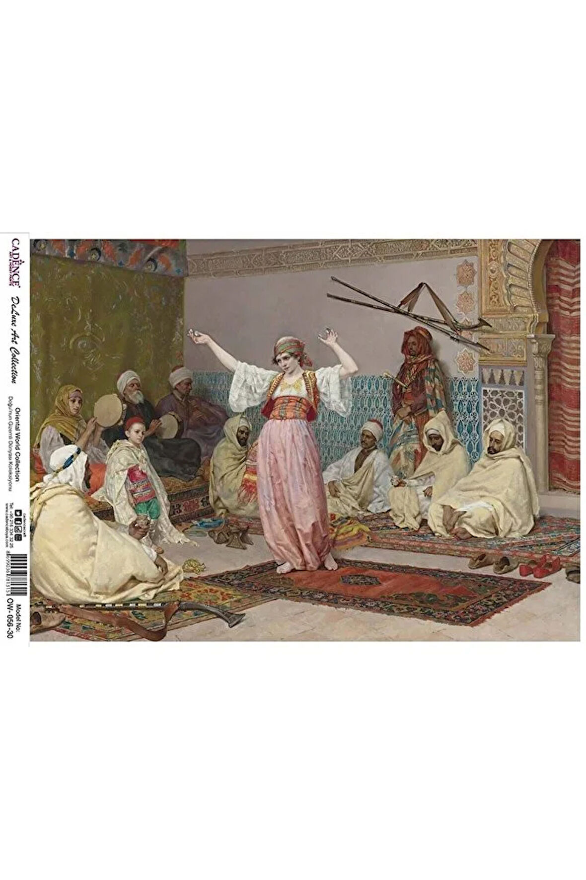 Ow056 Doğunun Gizemli Dünyası Koleksiyonu - Dans Eden Kadın 30*42 Cm Pirinç Dekopaj