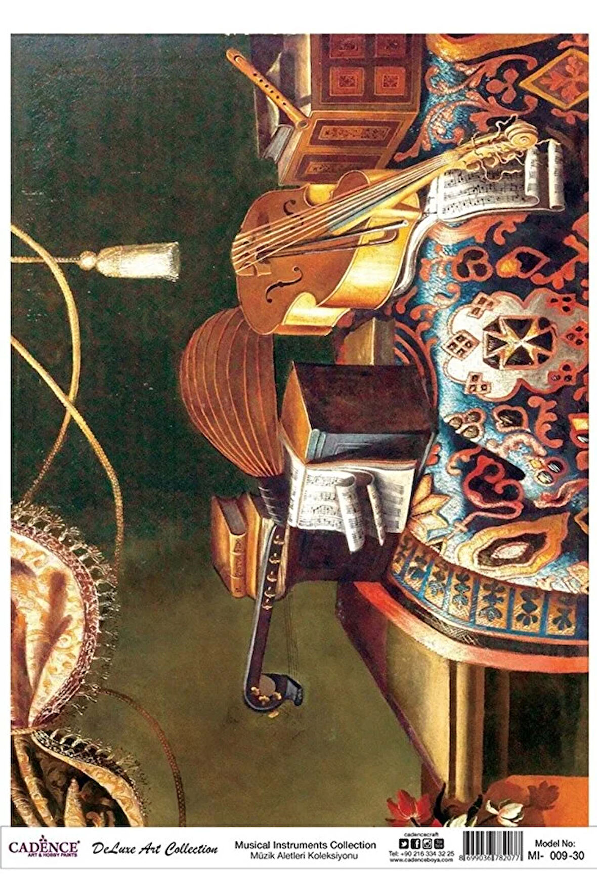 Müzik Aletleri Koleksiyonu - Mi009 30*42 Cm Pirinç Dekopaj