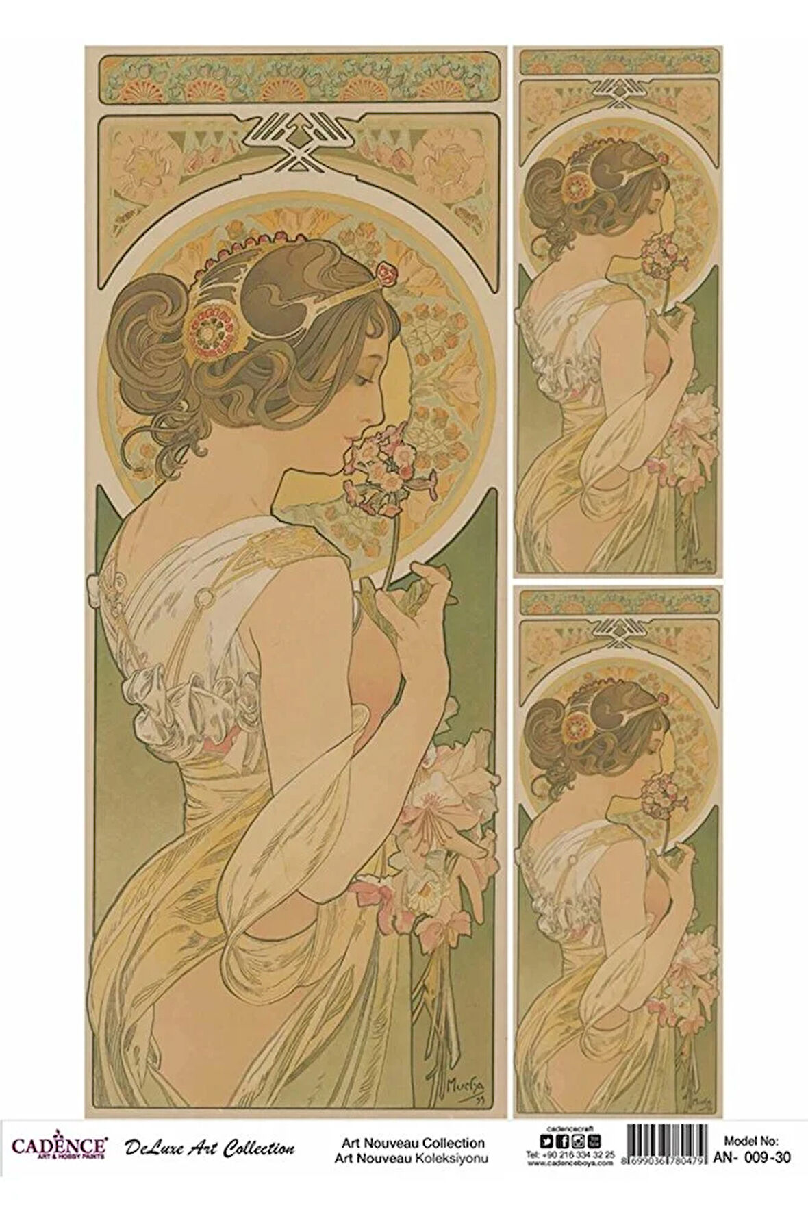 An 09 Art Nouveau Koleksiyonu Pirinç Dekopaj 30x42