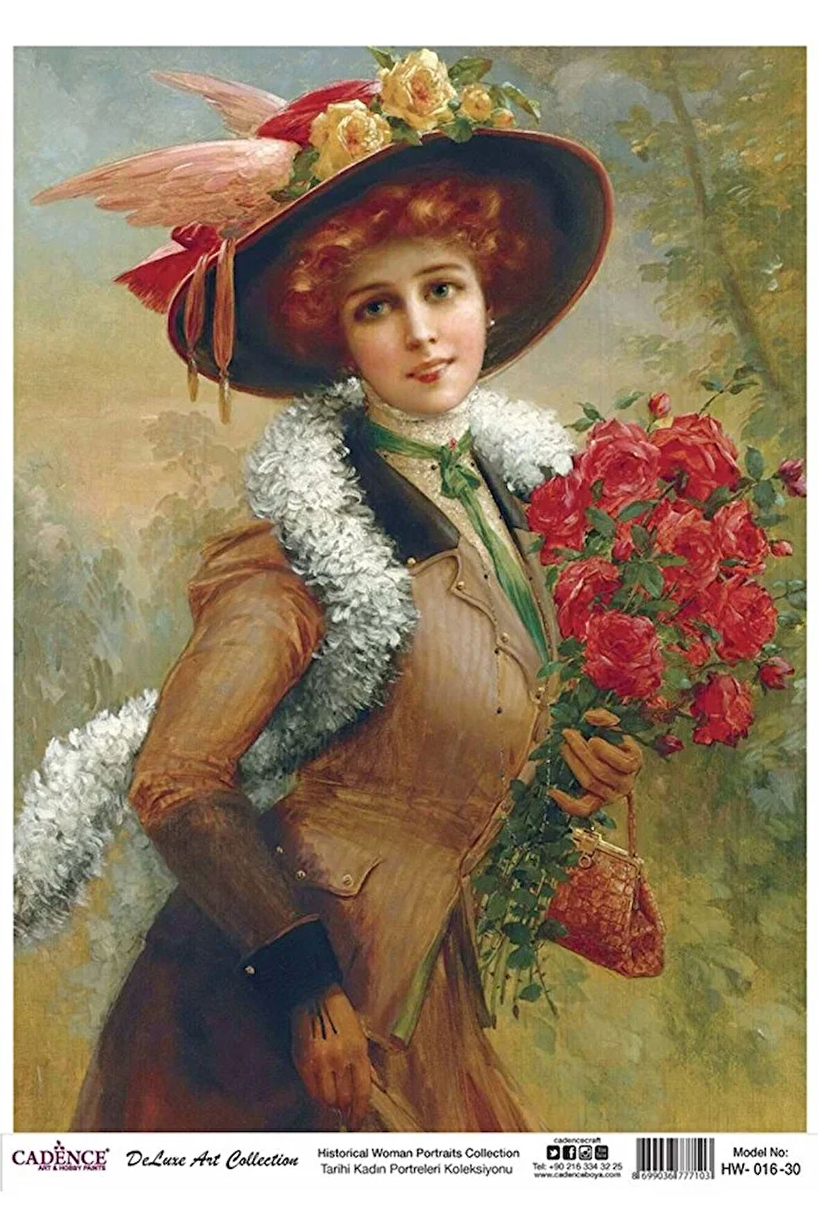 Hw 16 Tarihi Kadın Portreleri Koleksiyonu Pirinç Dekopaj 30x42
