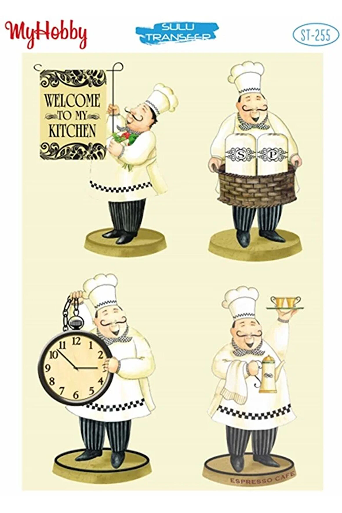 St 255 Tombul Aşçı Desenli Sulu Transfer 25x35