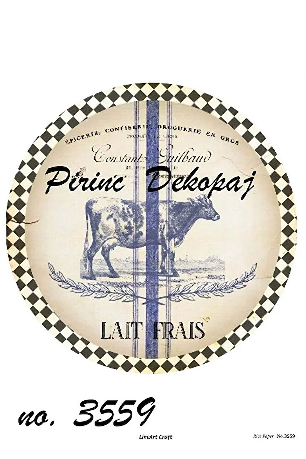 3559 Yuvarlak, Dama, I?nek Desen Pirinç Dekopaj 30x42