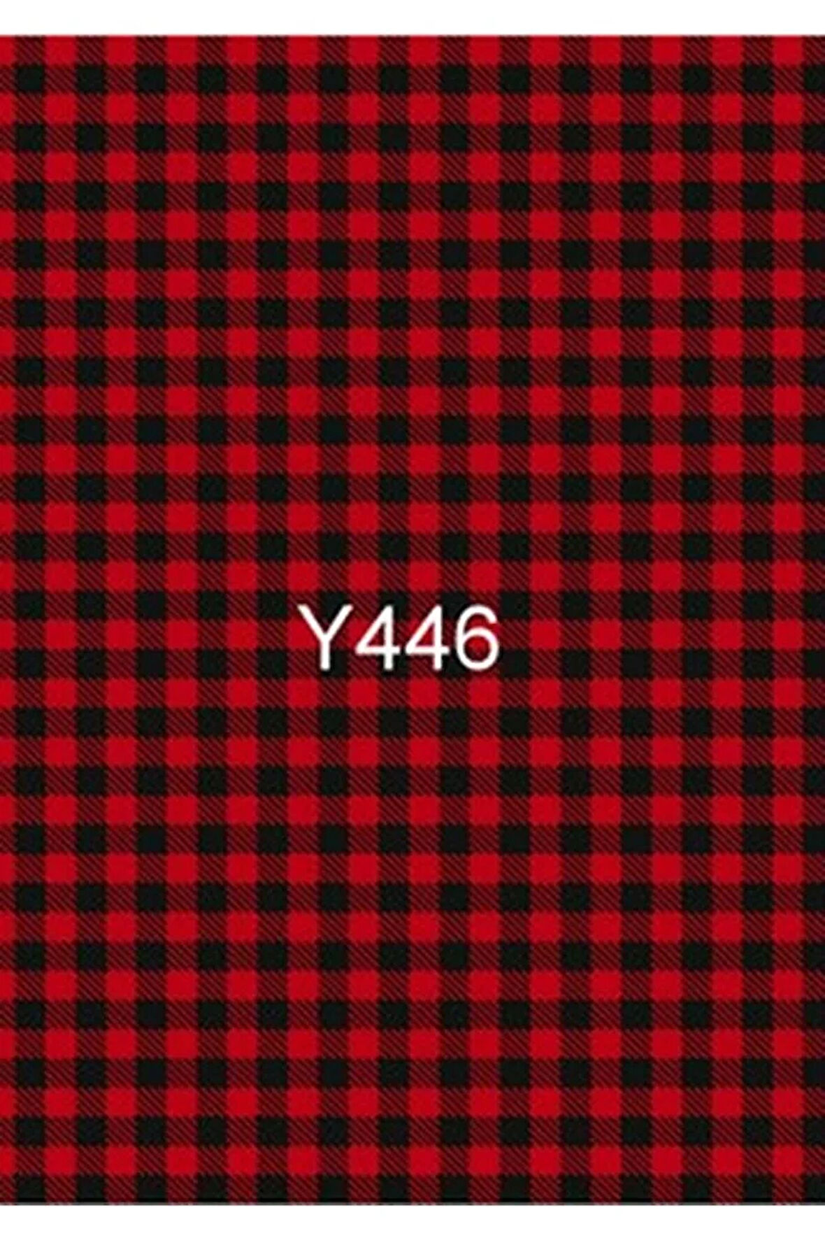 Y446 Kırmızı Ekose Desen Pirinç Dekopaj 30x42