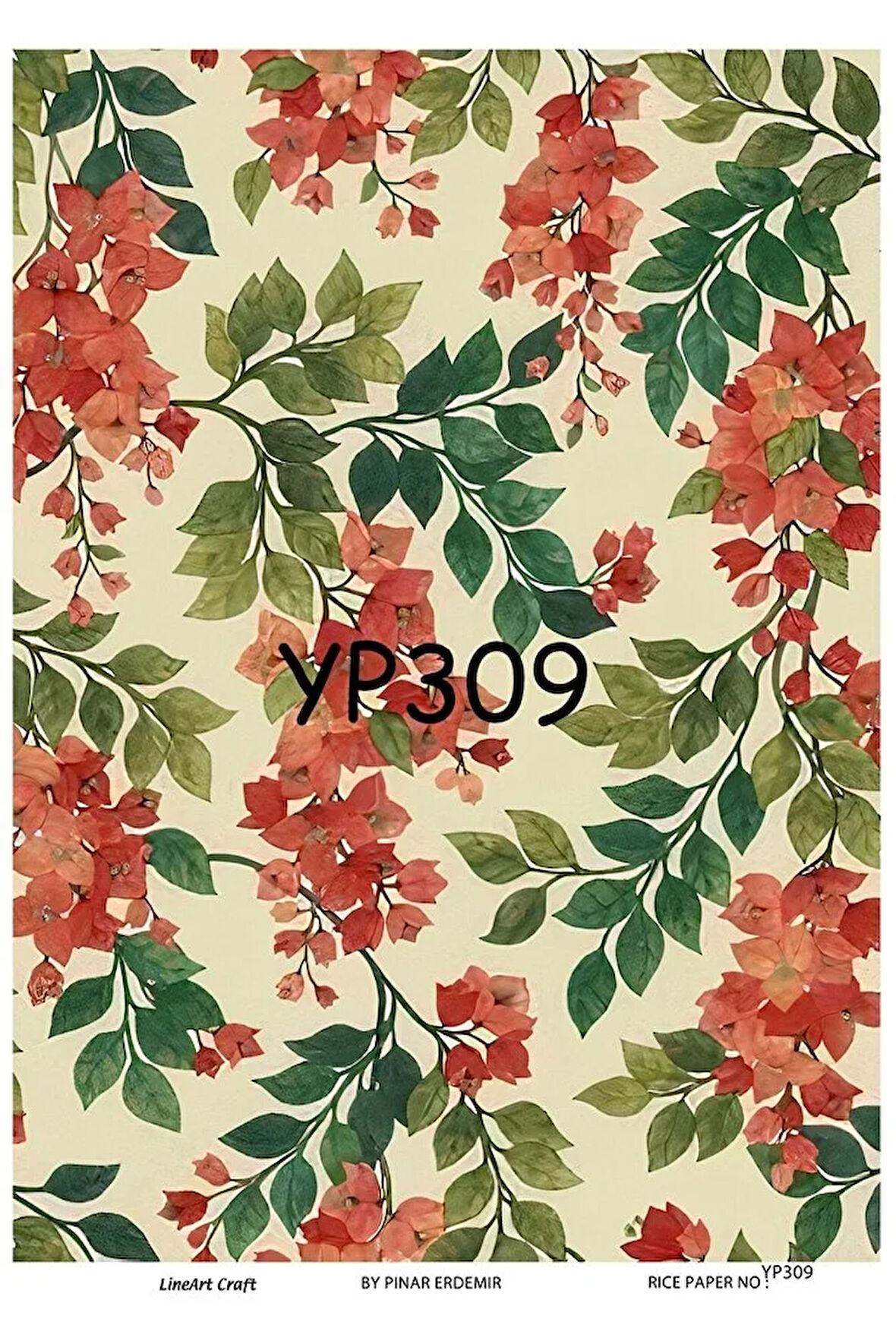 Yp309 Çiçek Desenli Kendinden Yapışkanlı Pirinç Dekopaj 29*42