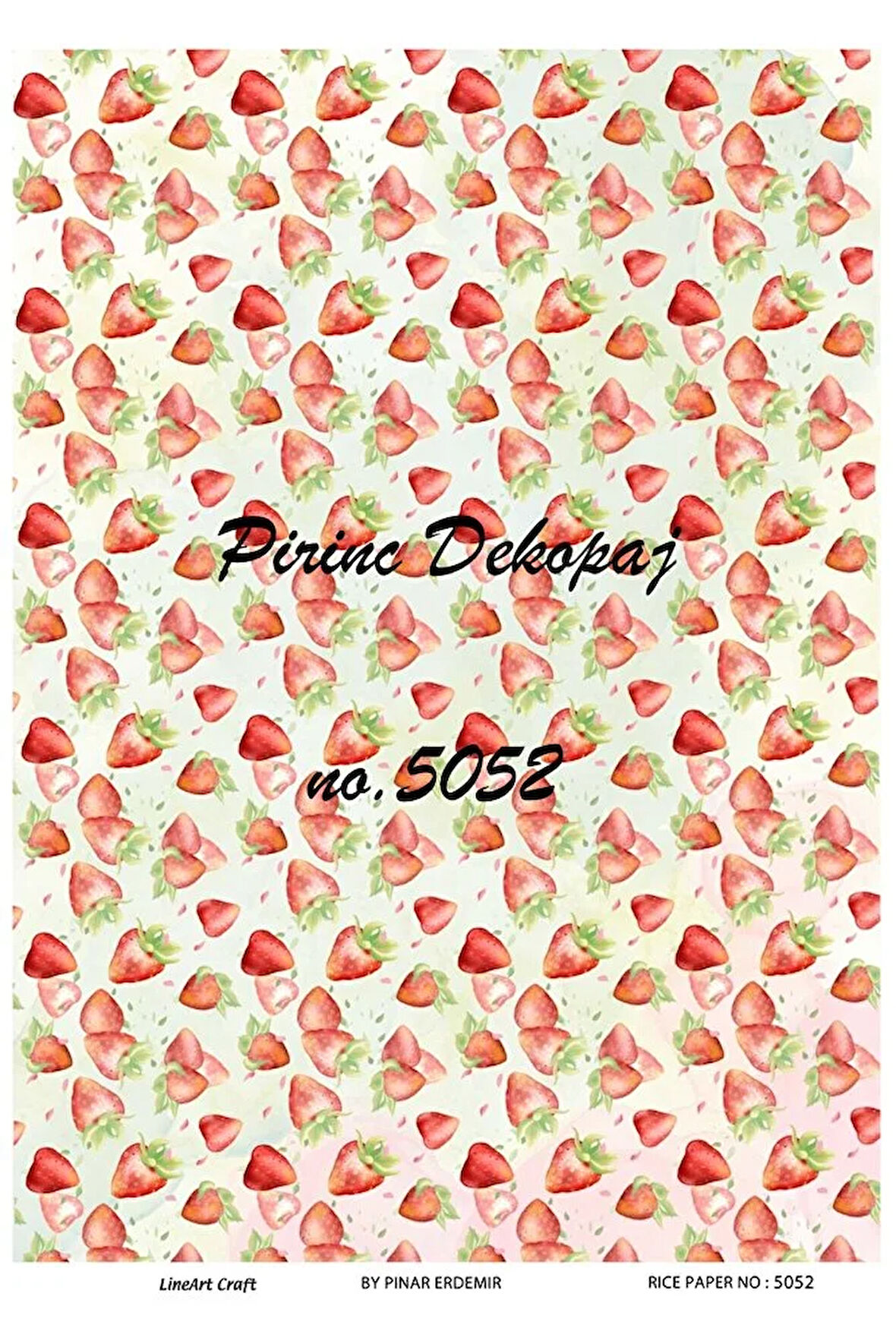 5052 Çilek Desen Pirinç Dekopaj 30x42