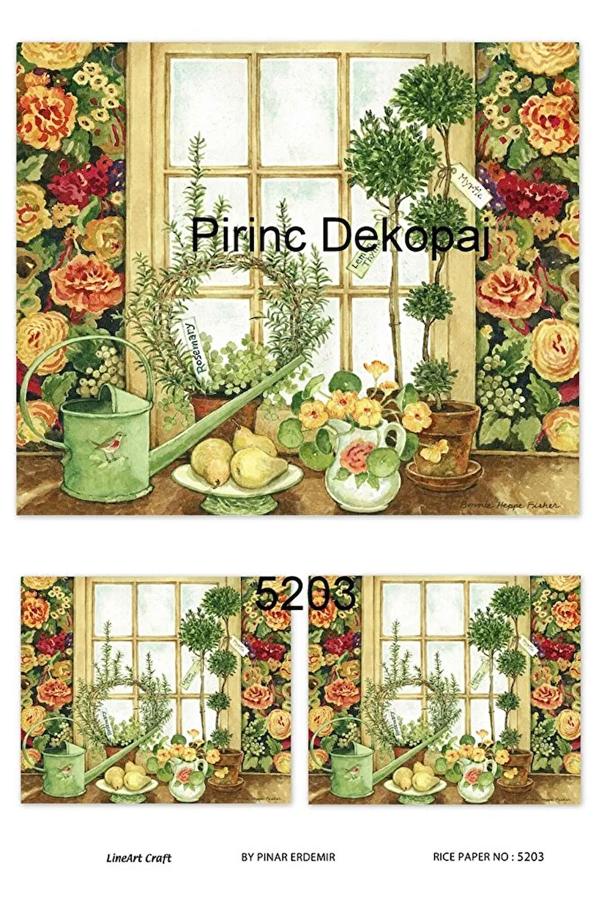 5203 Gelincik Desen Pirinç Dekopaj 30x42