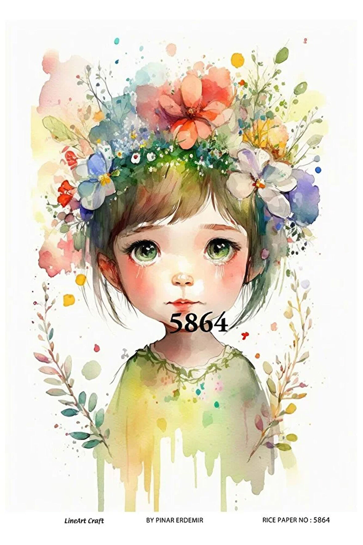 5864 Peri Kızı Desenli Pirinç Dekopaj 30x42