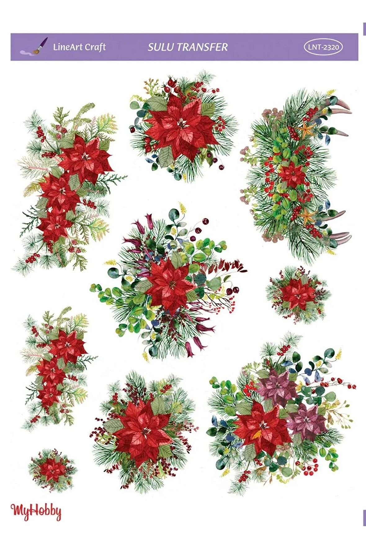 LineArt Yılbaşı Yeniyıl Serisi Sulu Transfer LNT-2320 25x35