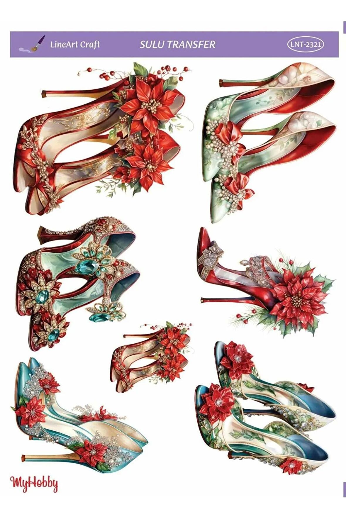 LineArt Yılbaşı Yeniyıl Serisi Sulu Transfer LNT-2321 25x35