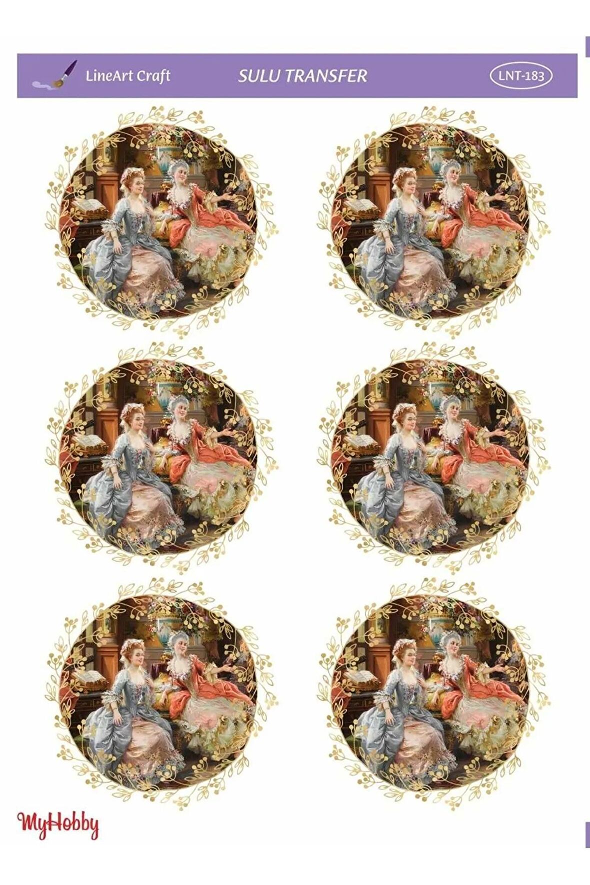 LineArt Çoklu Klasik Desenli Sulu Transfer LNT-183 25x35
