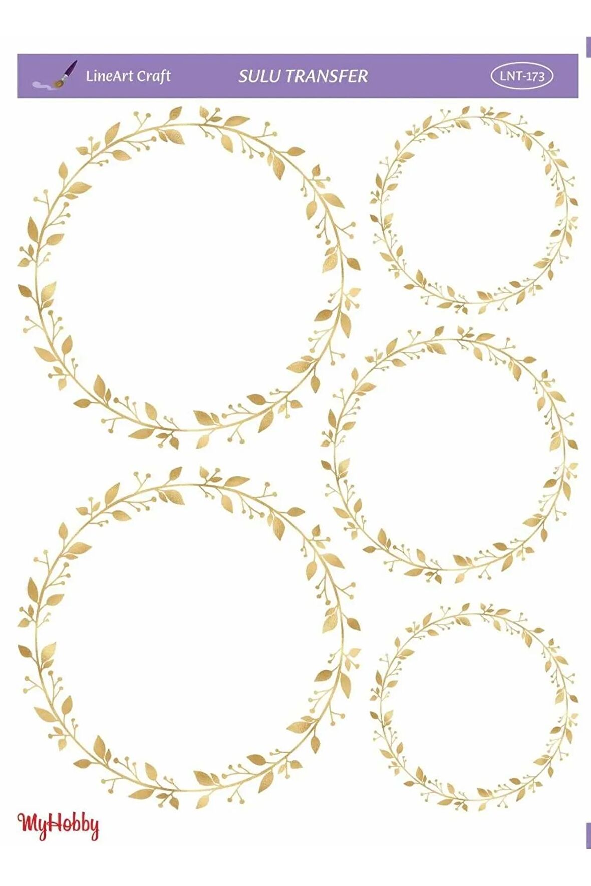 LineArt Gold Çember Desenli Sulu Transfer LNT-173 25x35
