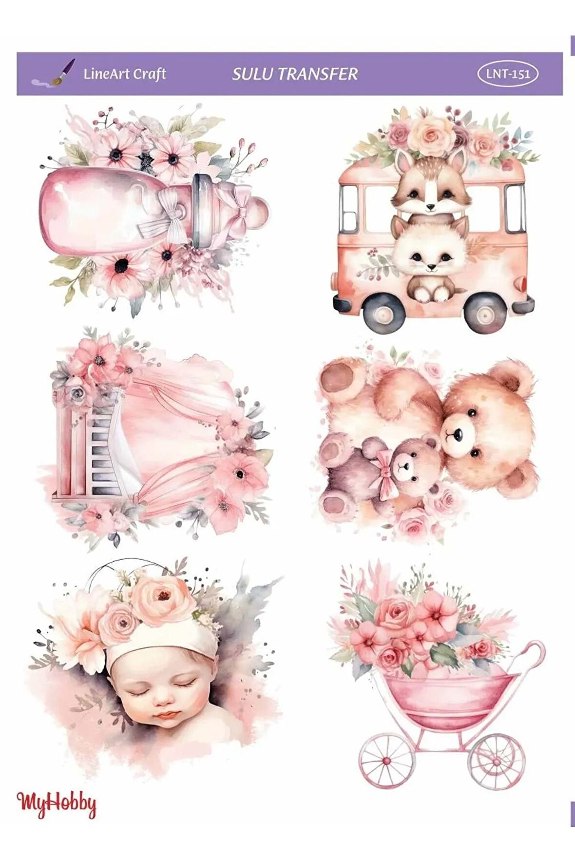 Pembe Bebek Modelleri Sulu Transfer LNT-151 25x35