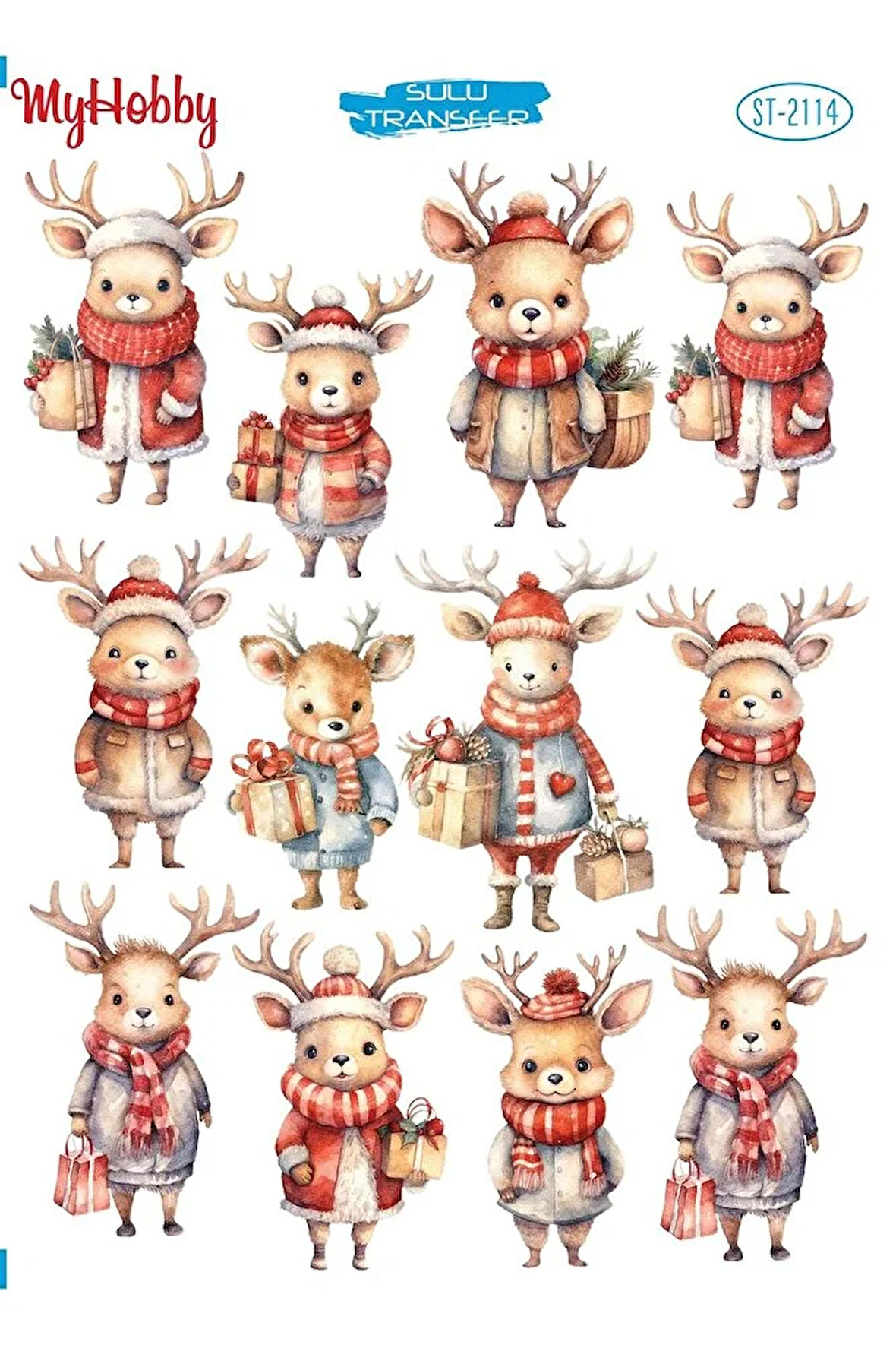 ST 2114 Yeniyıl Çoklu Geyik Sulu Transfer 25x35