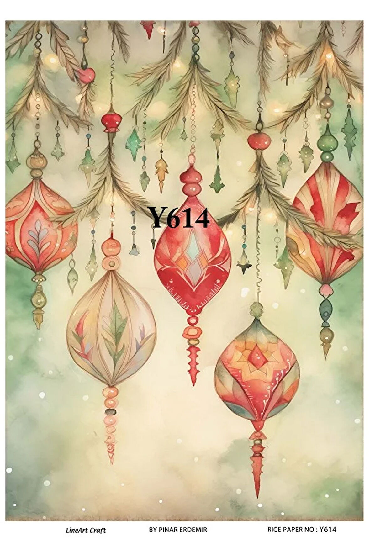 Y614 Yeniyıl, Kolaj, Kış Temalı Pirinç Dekopaj 30x42