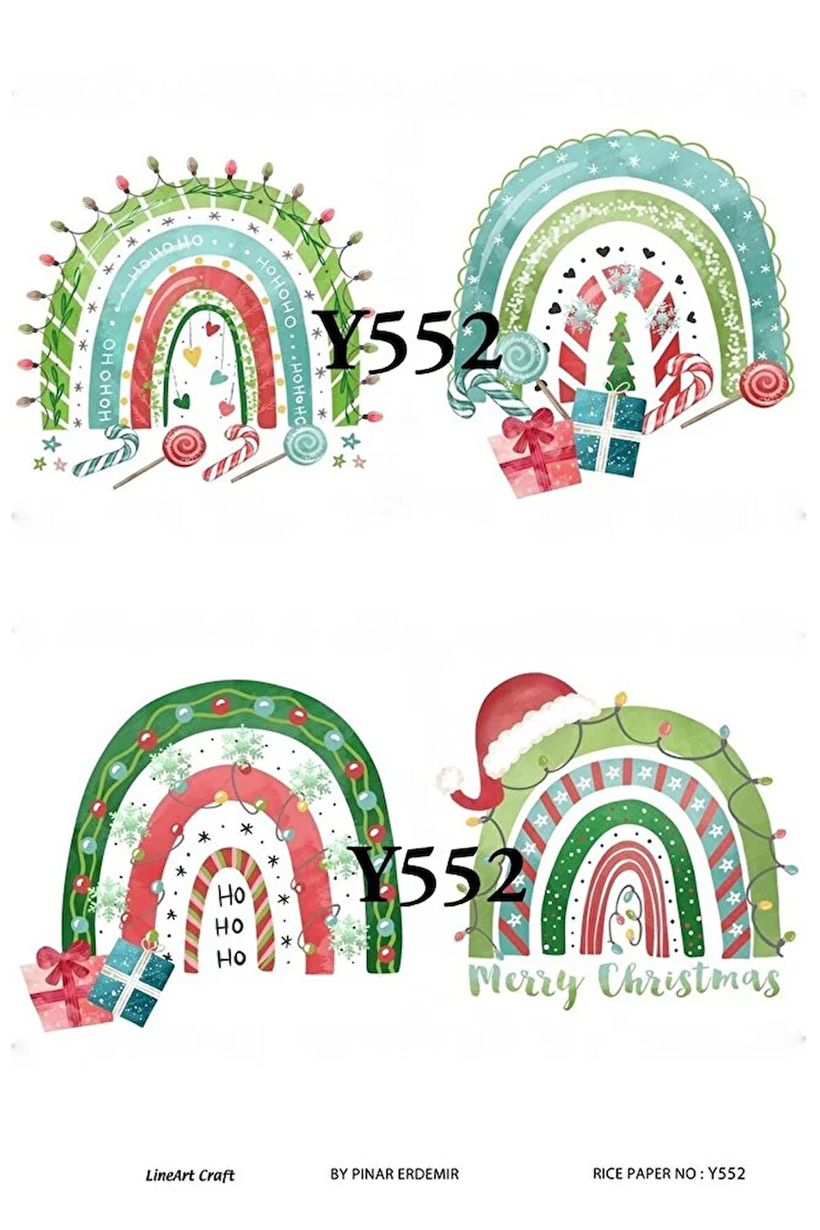 Y552 Gökkuşağı, Yeniyıl Temalı Pirinç Dekopaj 30x42