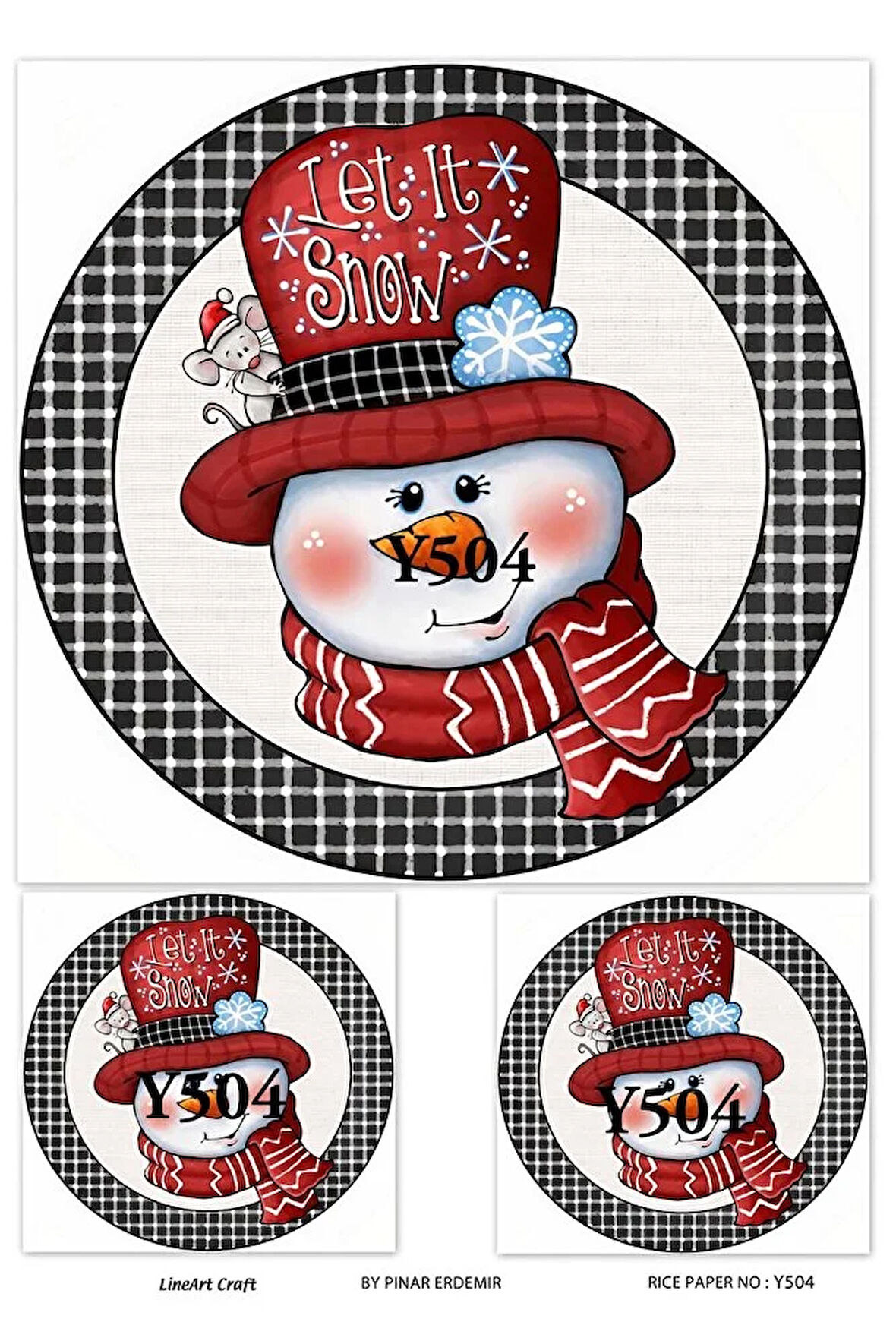 Y504 Kardan Adam, Joy, Hediye Paketi Desenli Pirinç Dekopaj 30x42