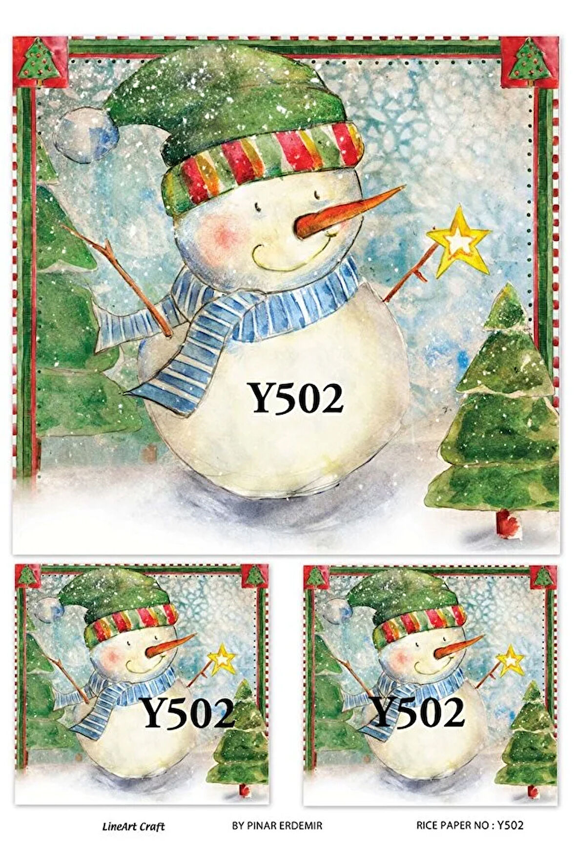 Y502 Kardan Adam, Joy, Hediye Paketi Desenli Pirinç Dekopaj 30x42